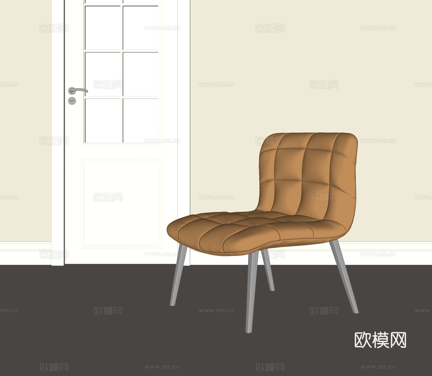 意式轻奢休闲椅su模型