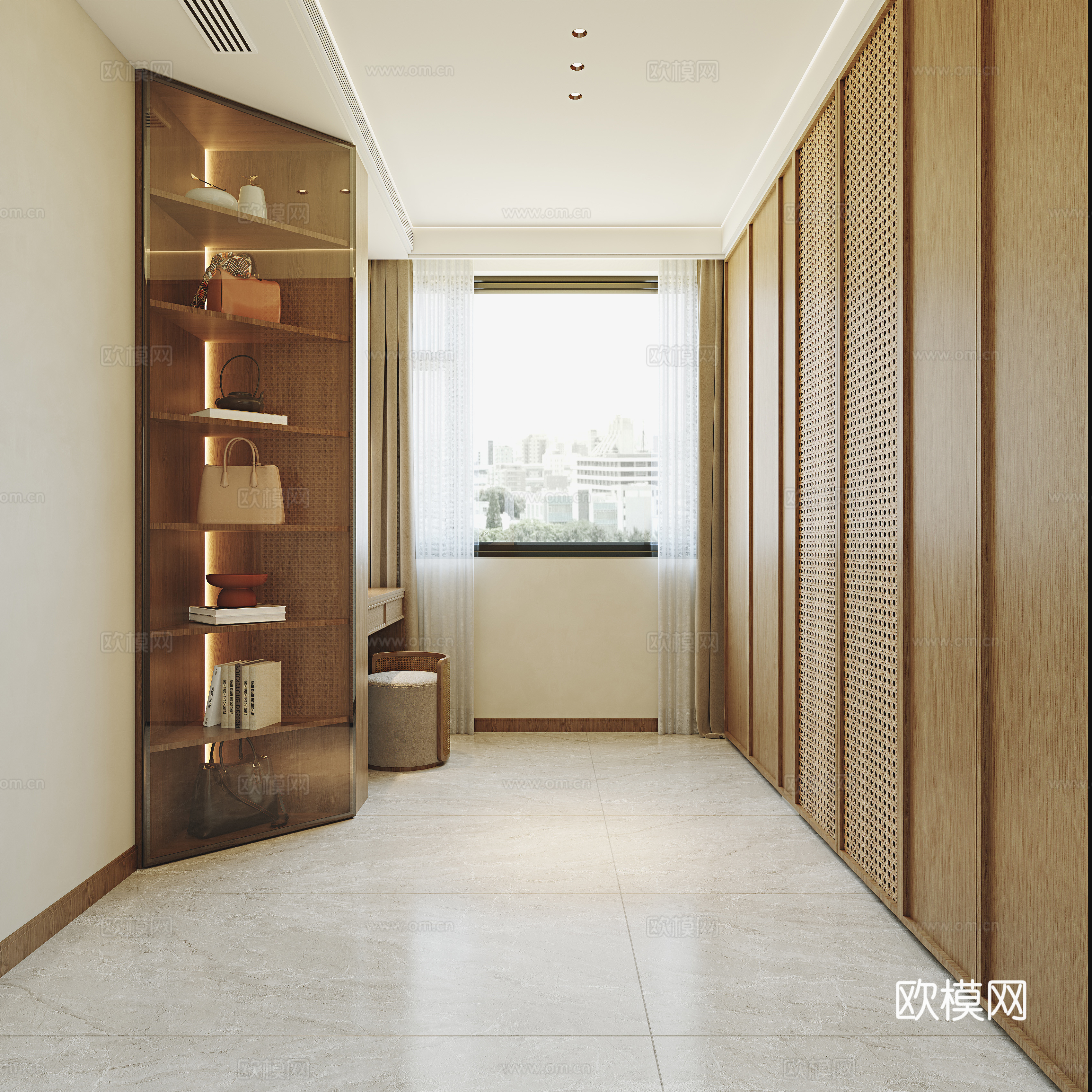 宋氏美学卧室衣帽间儿童房3d模型下载（渲染图4）