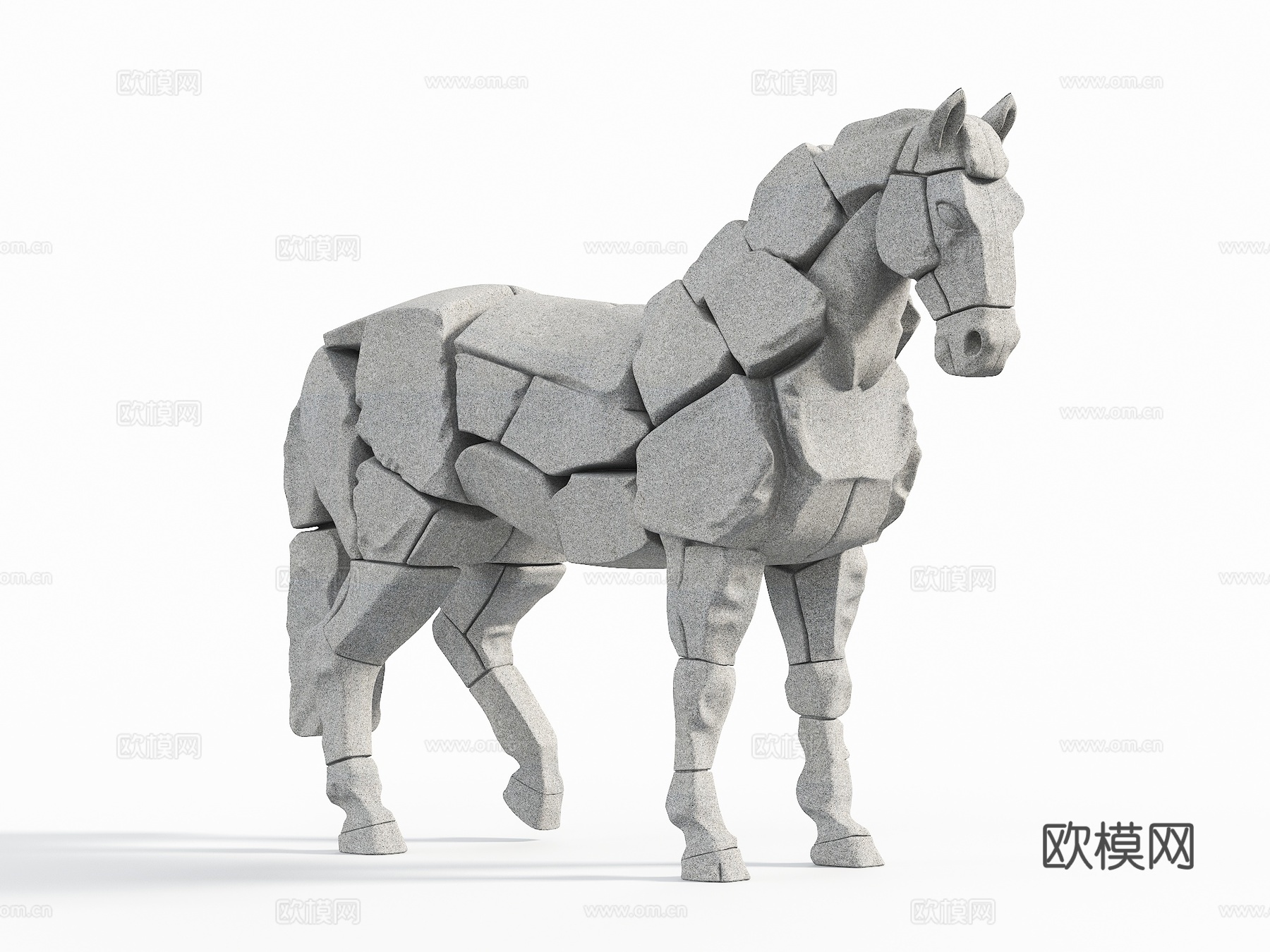 马雕塑 石块拼接雕塑 动物雕塑 景观雕塑 公园雕塑 马艺术雕su模型