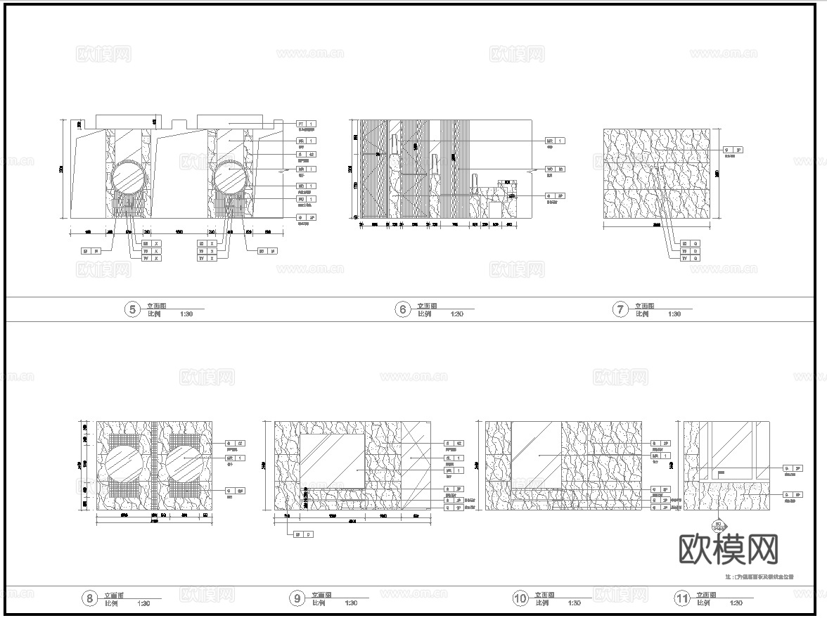 最新6套 会所 施工图 效果图合集cad施工图