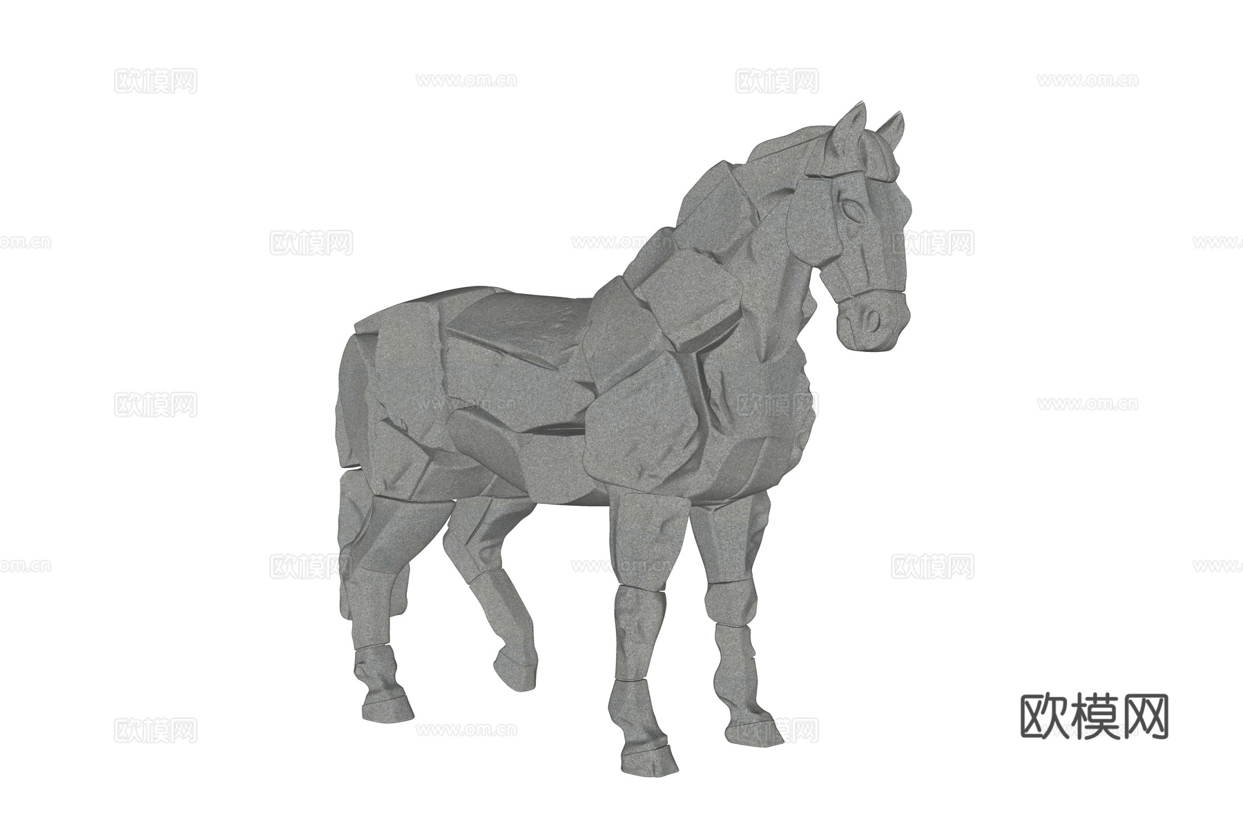 马雕塑 石块拼接雕塑 动物雕塑 景观雕塑 公园雕塑 马艺术雕su模型