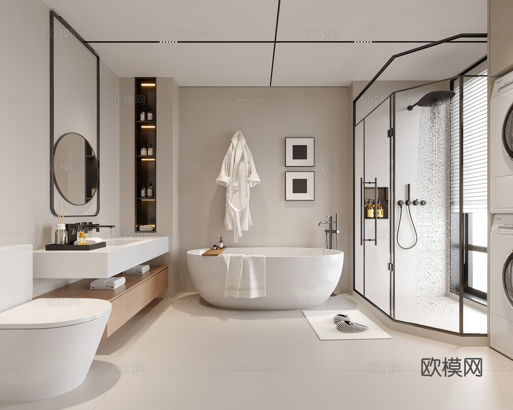 现代卫生间 别墅卫生间 酒店卫生间su模型