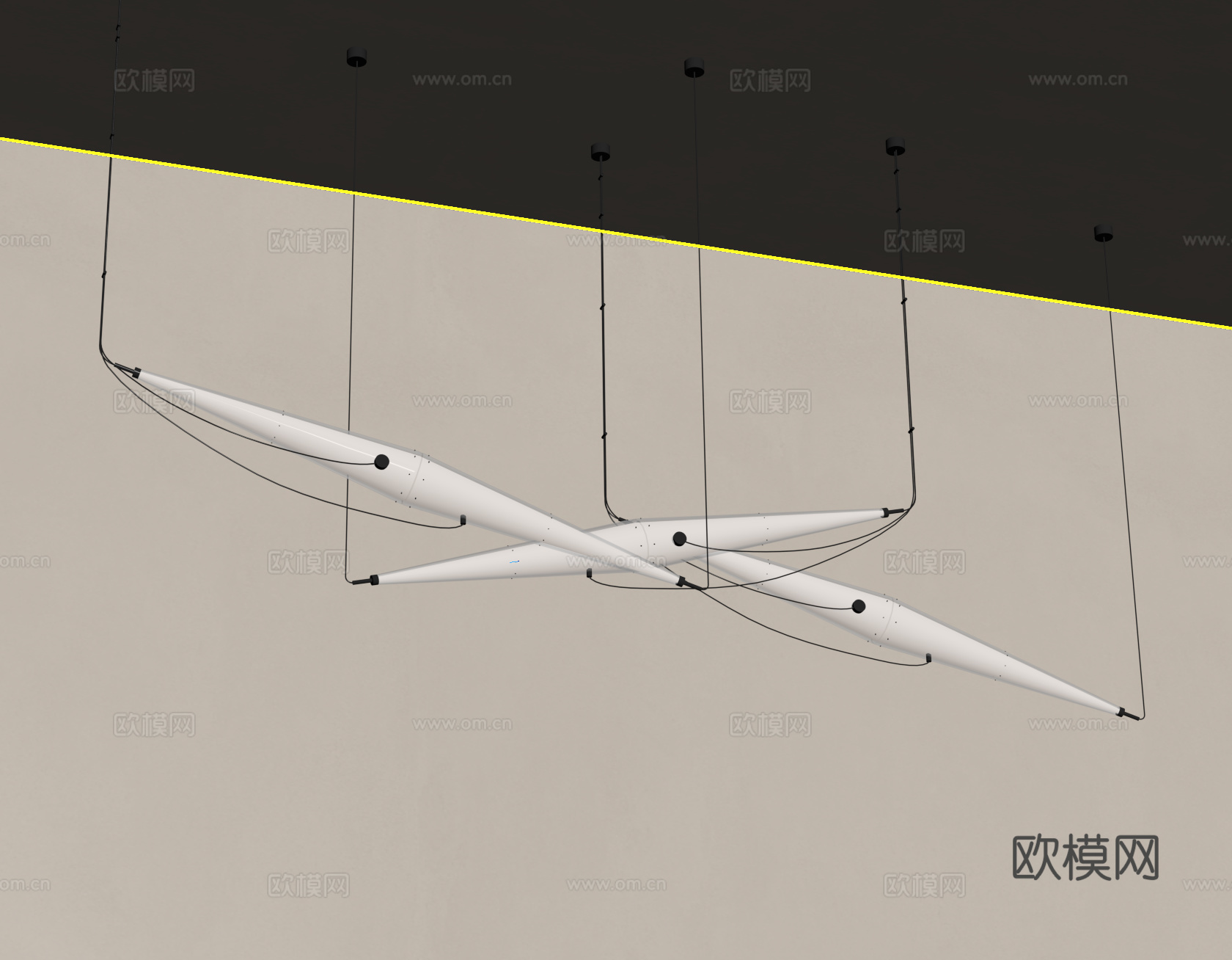 现代餐厅吊灯su模型