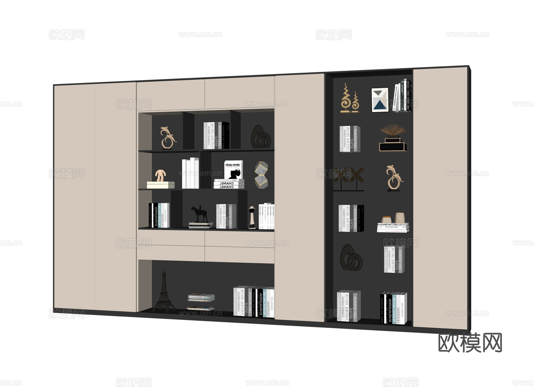 现代书柜su模型