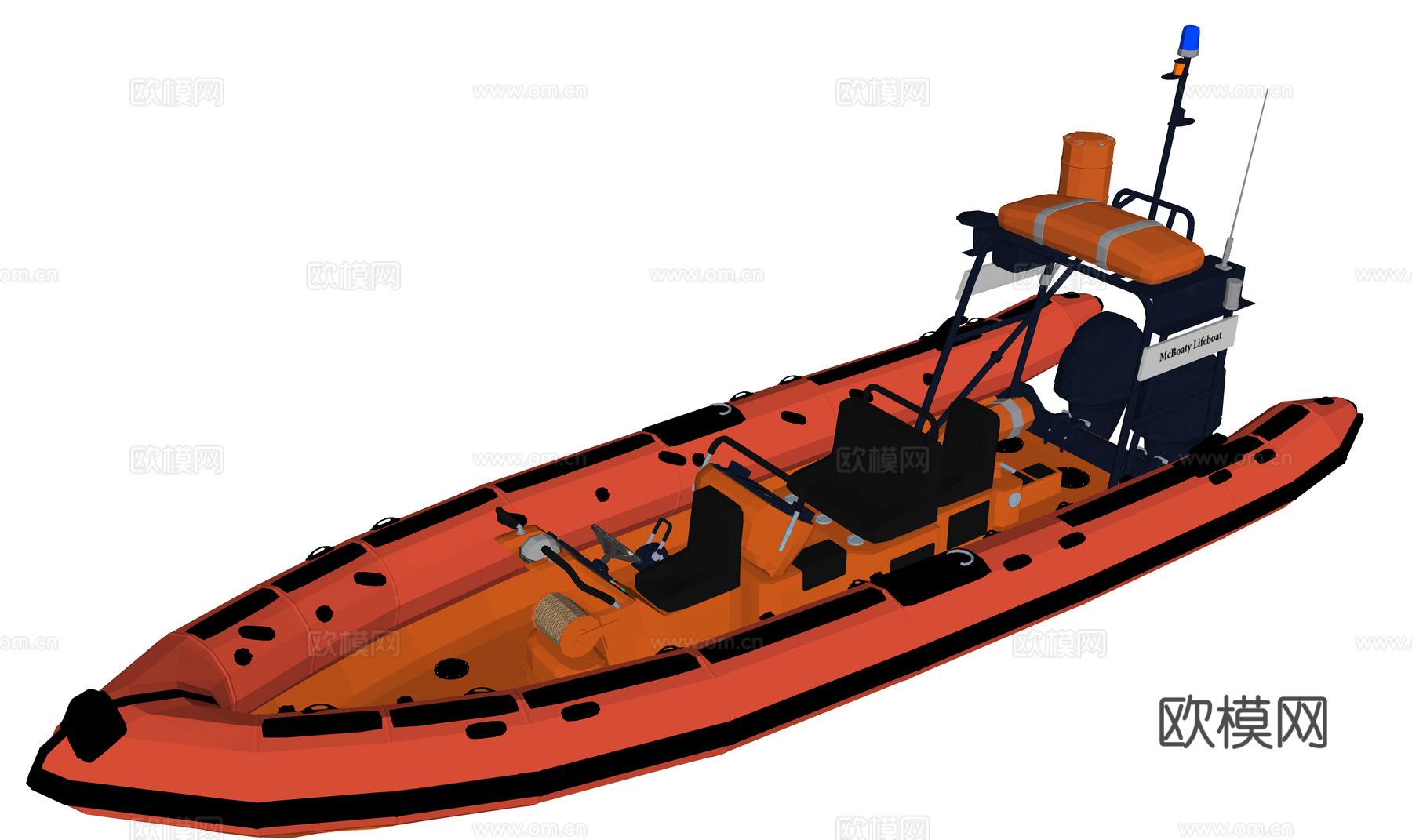 现代皮划艇 游艇 观光艇 小船su模型