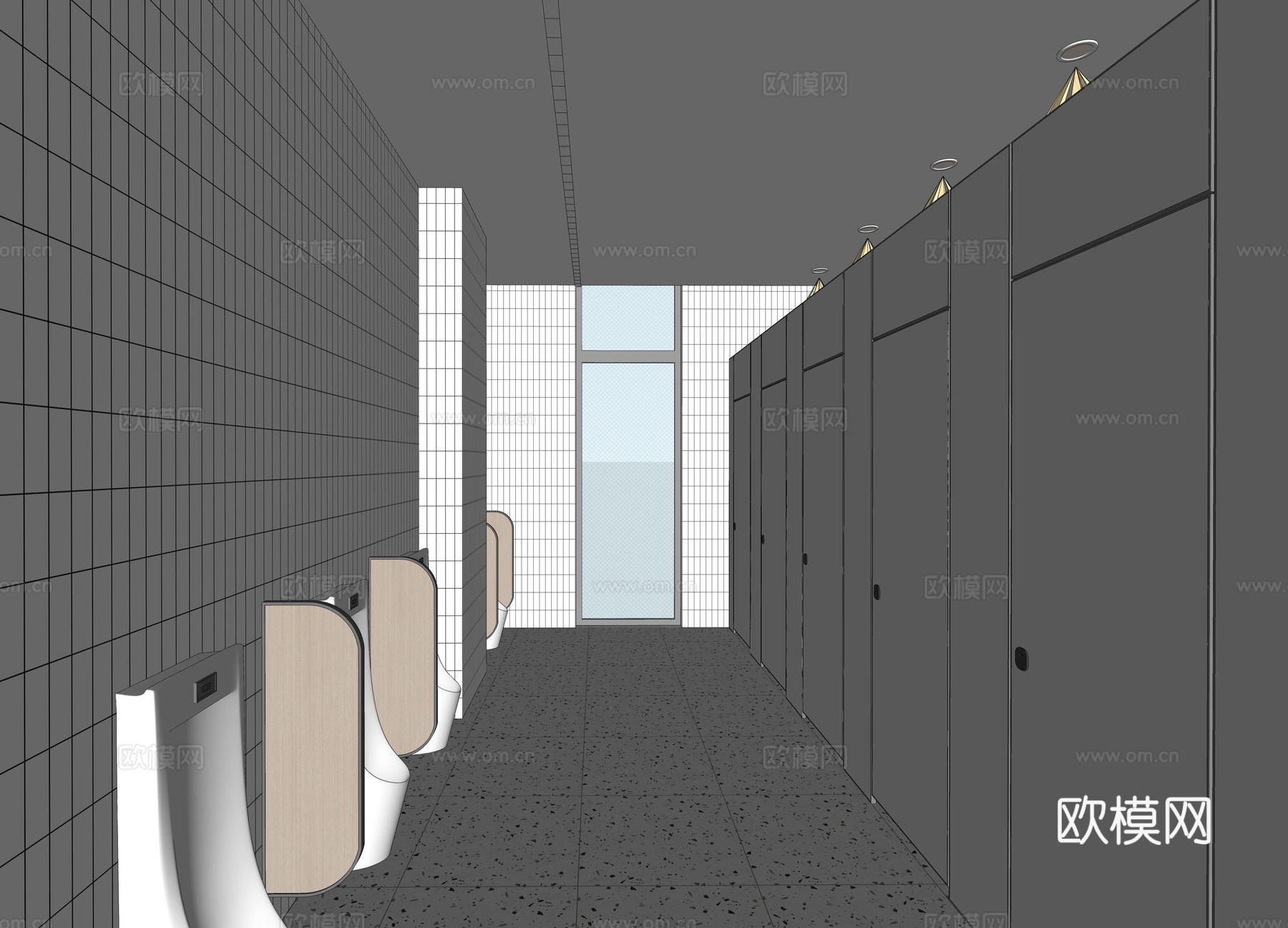 现代简约公共卫生间 现代公共卫生间 卫生间 公共卫生间 无障su模型