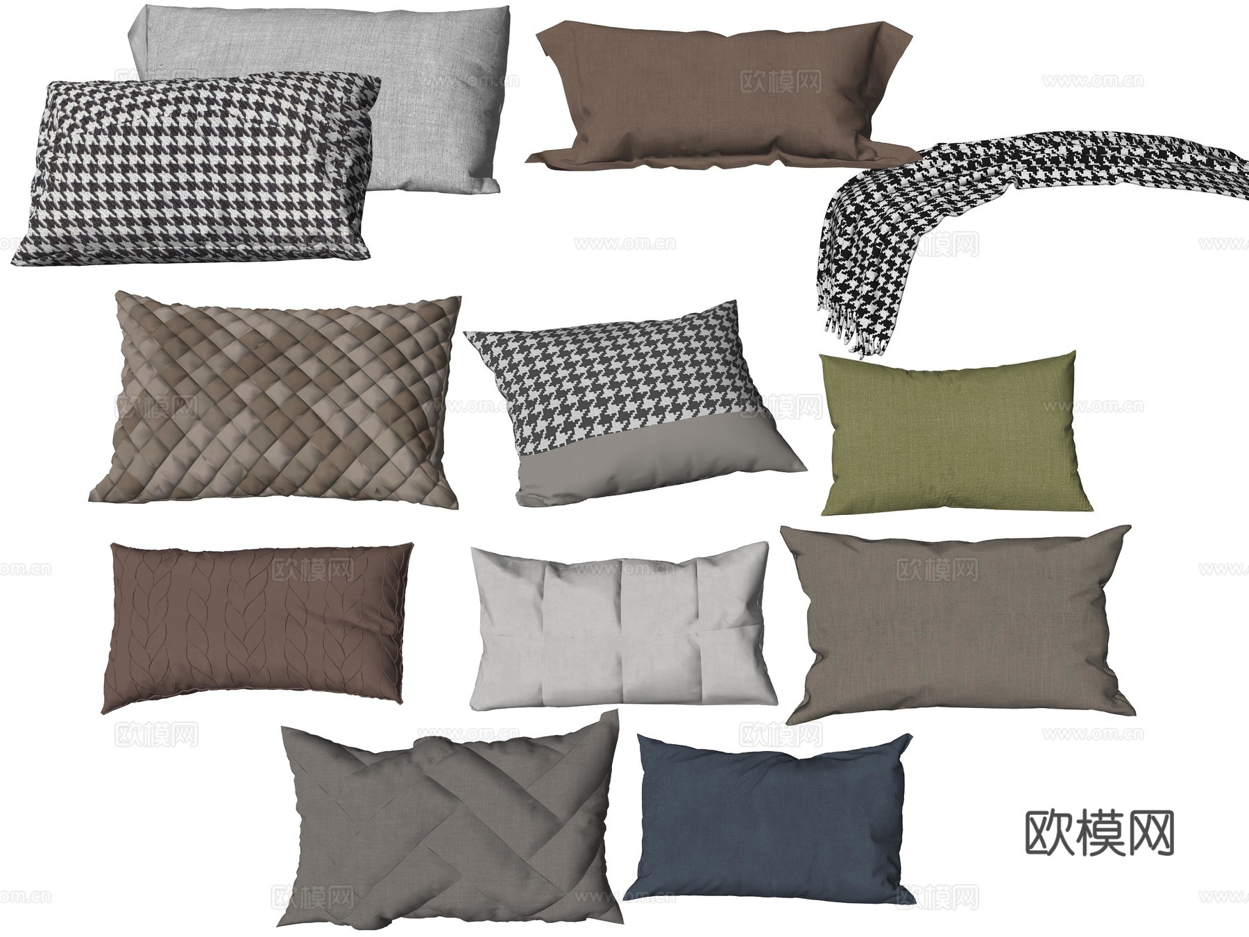 现代抱枕靠枕枕头su模型