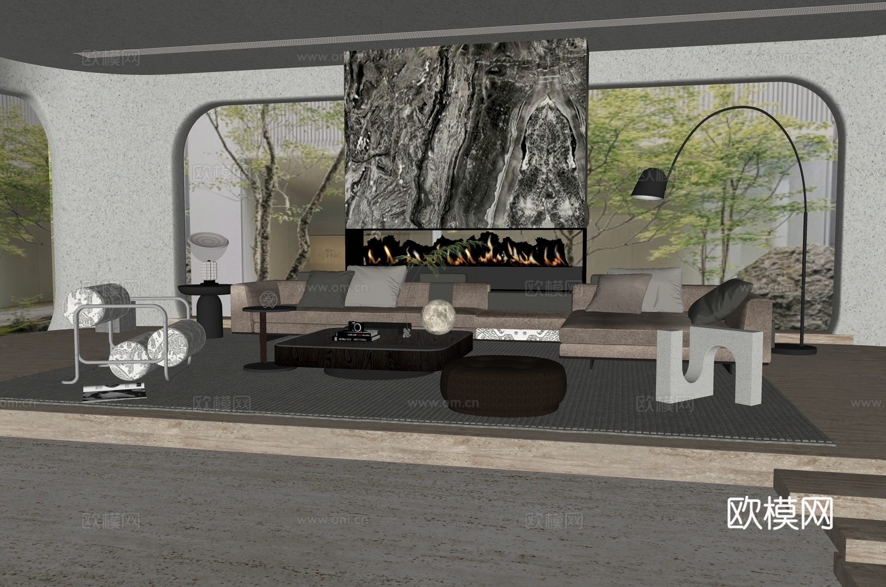 现代客厅su模型