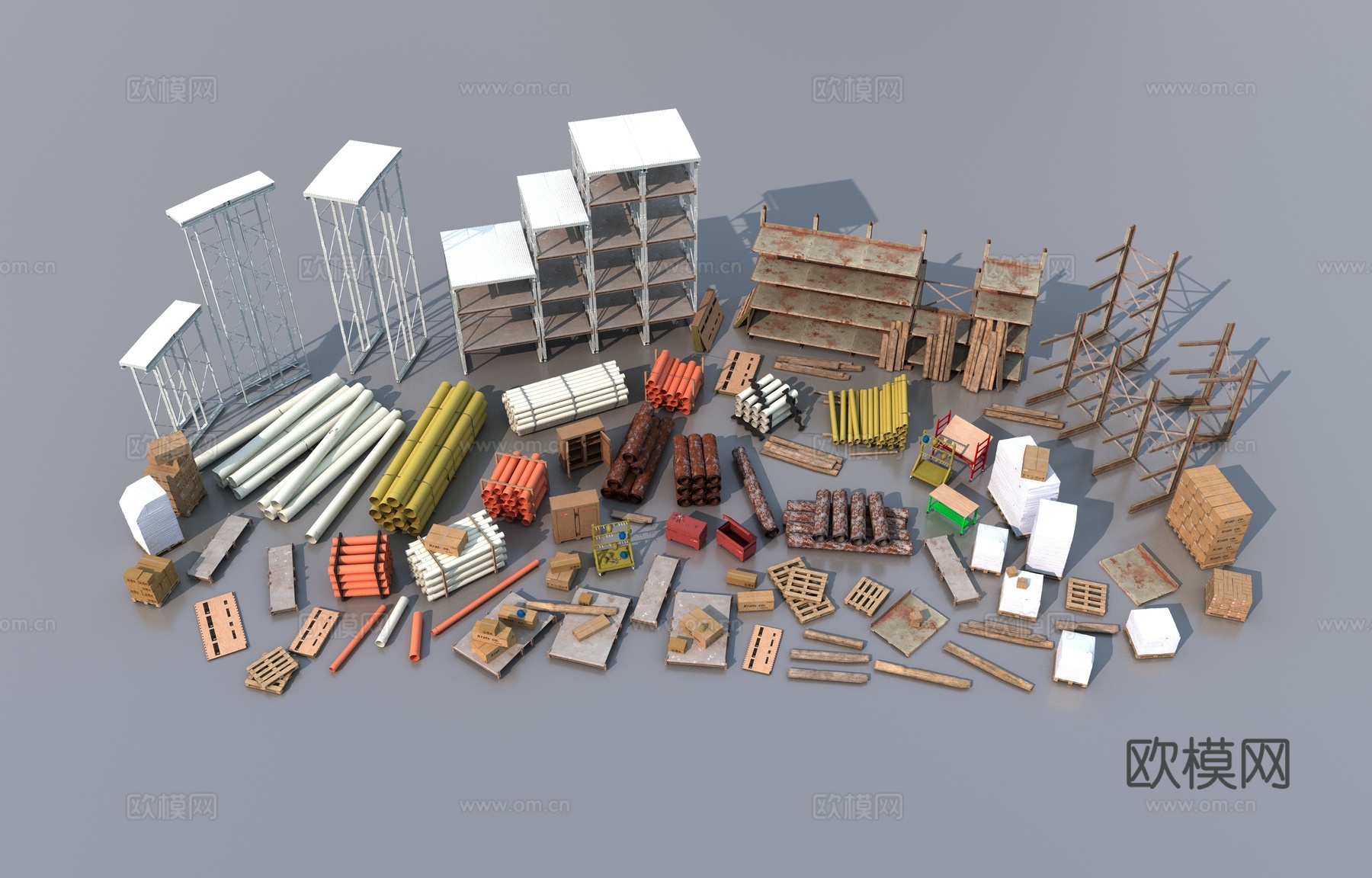 工地物品建材3d模型下载（渲染图1）
