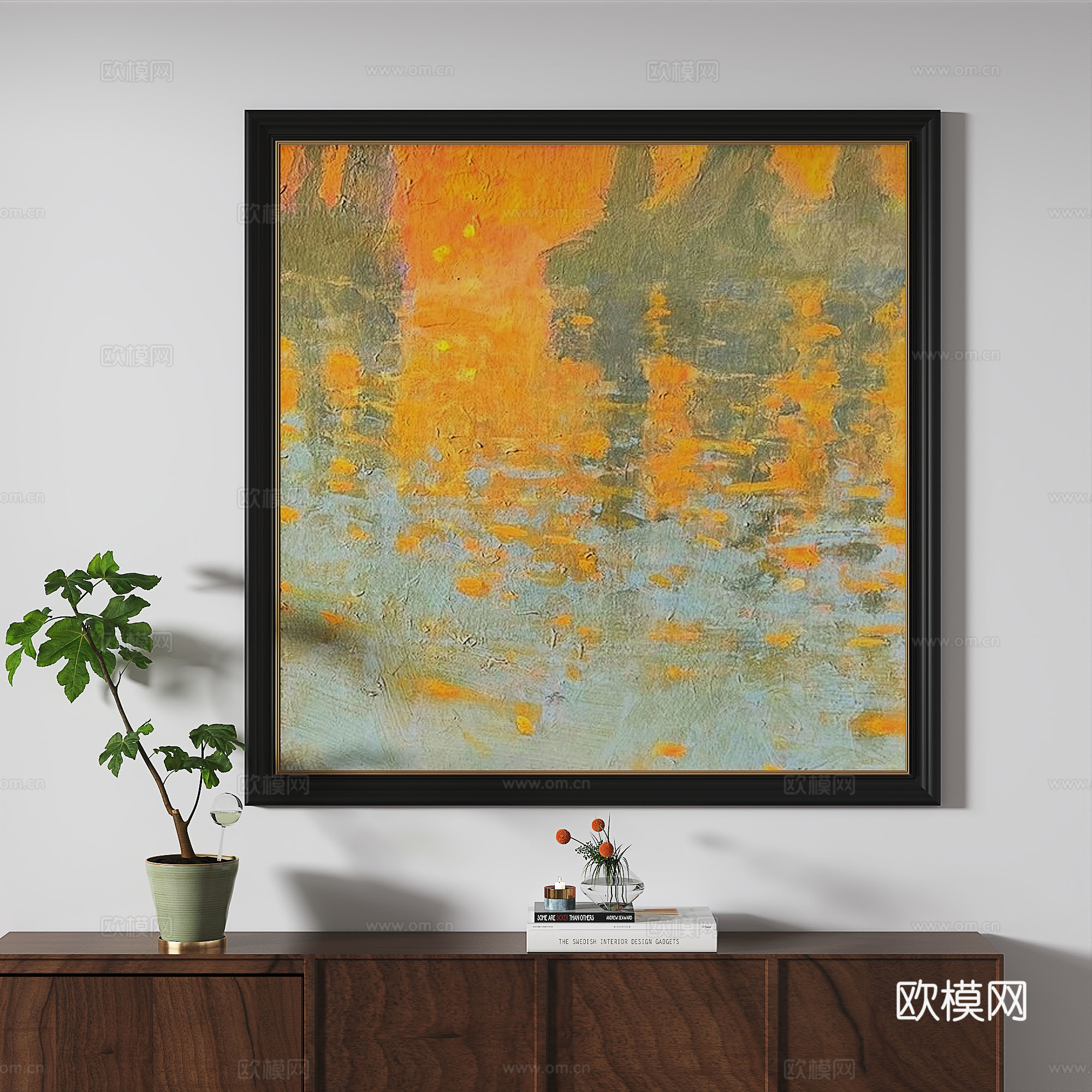 简欧，复古，轻奢，油画，装饰画3d模型