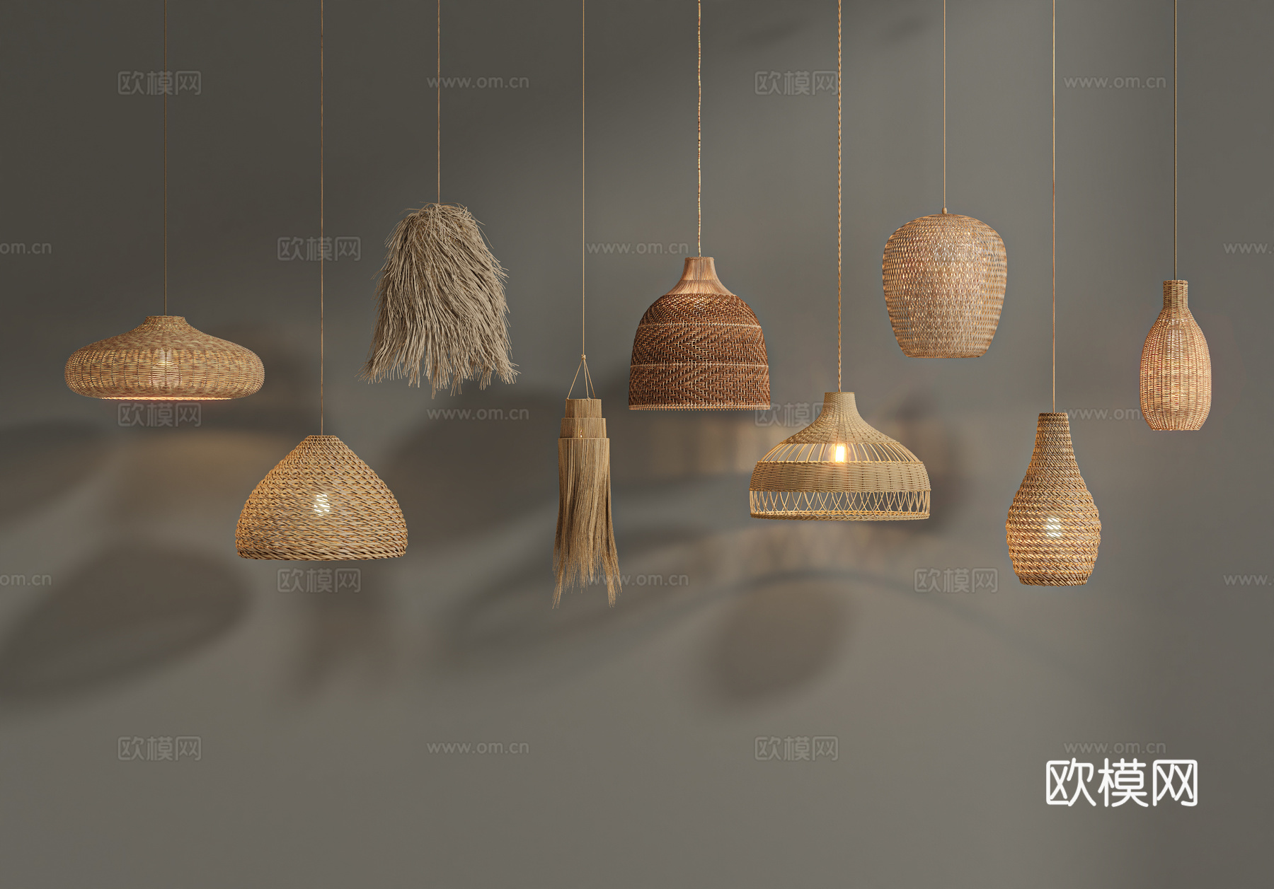 侘寂吊灯su模型