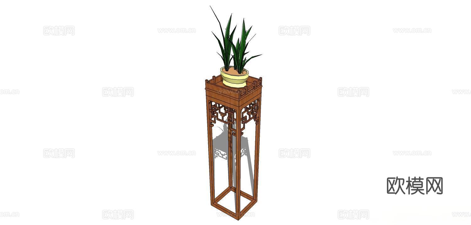 角几 边几 花几 实木花几su模型