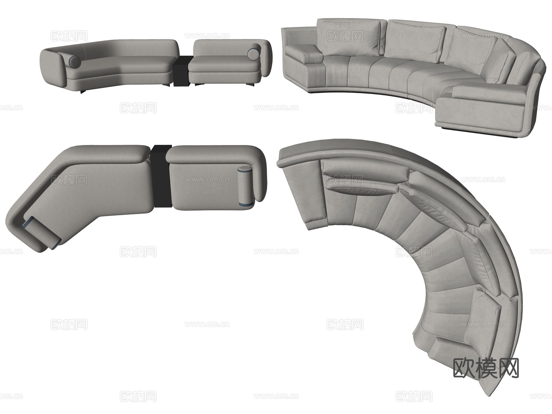 现代多人沙发座椅su模型