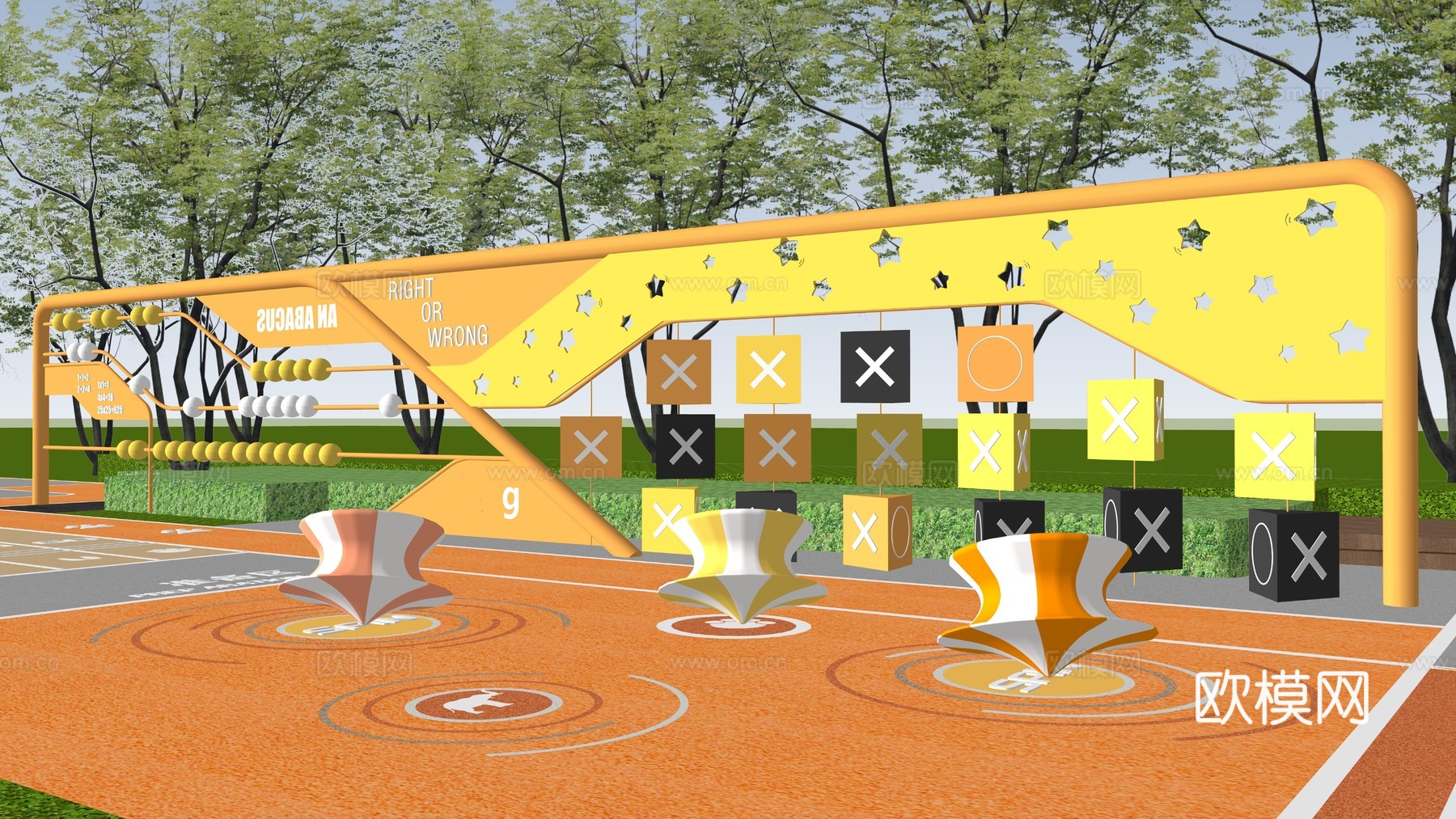 儿童互动景墙su模型