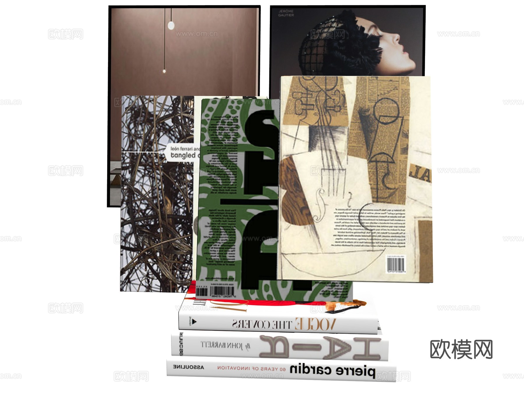 现代书籍摆件su模型