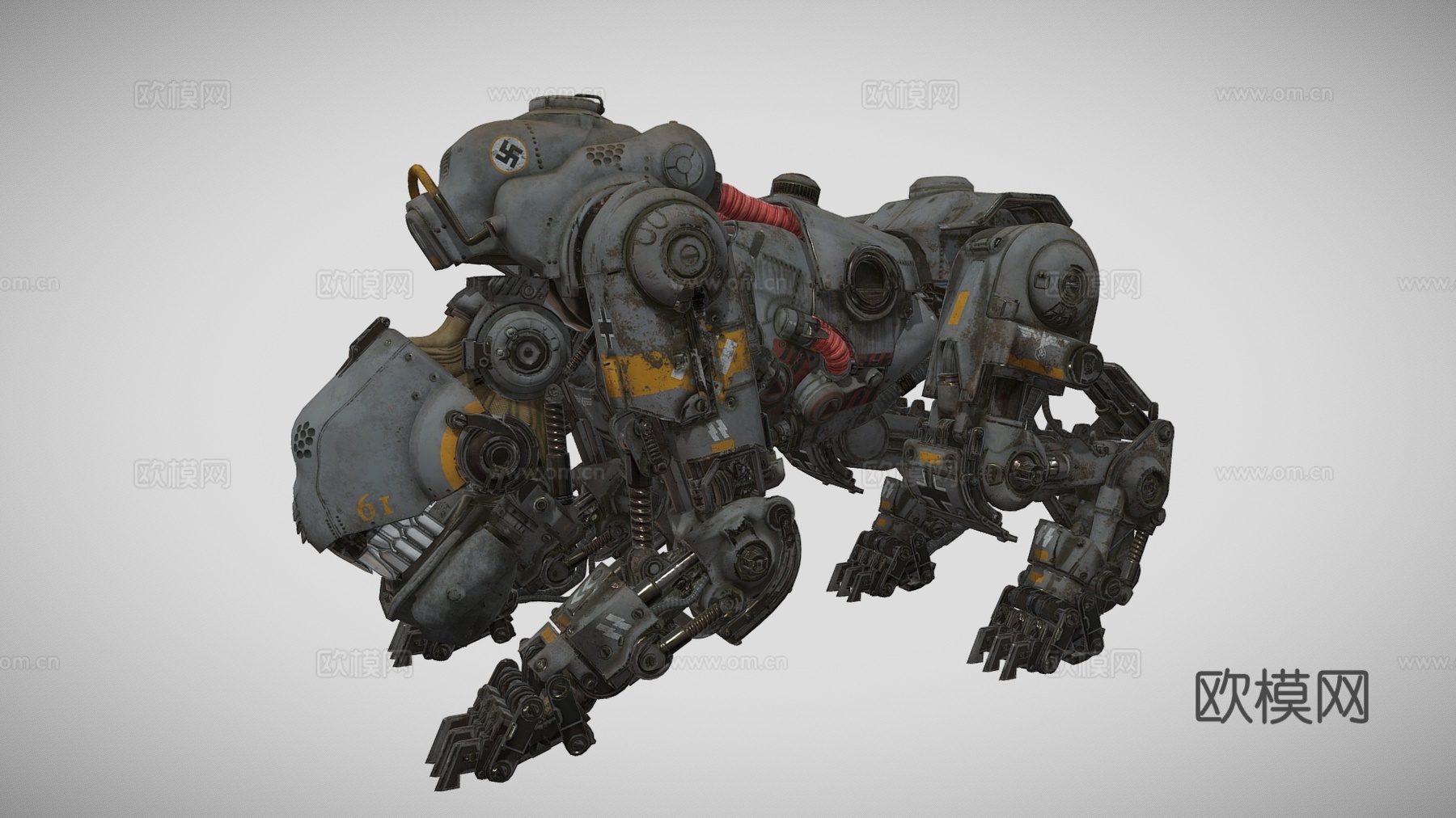 现代工业风机器狗 仿生机器狗 装甲狗su模型