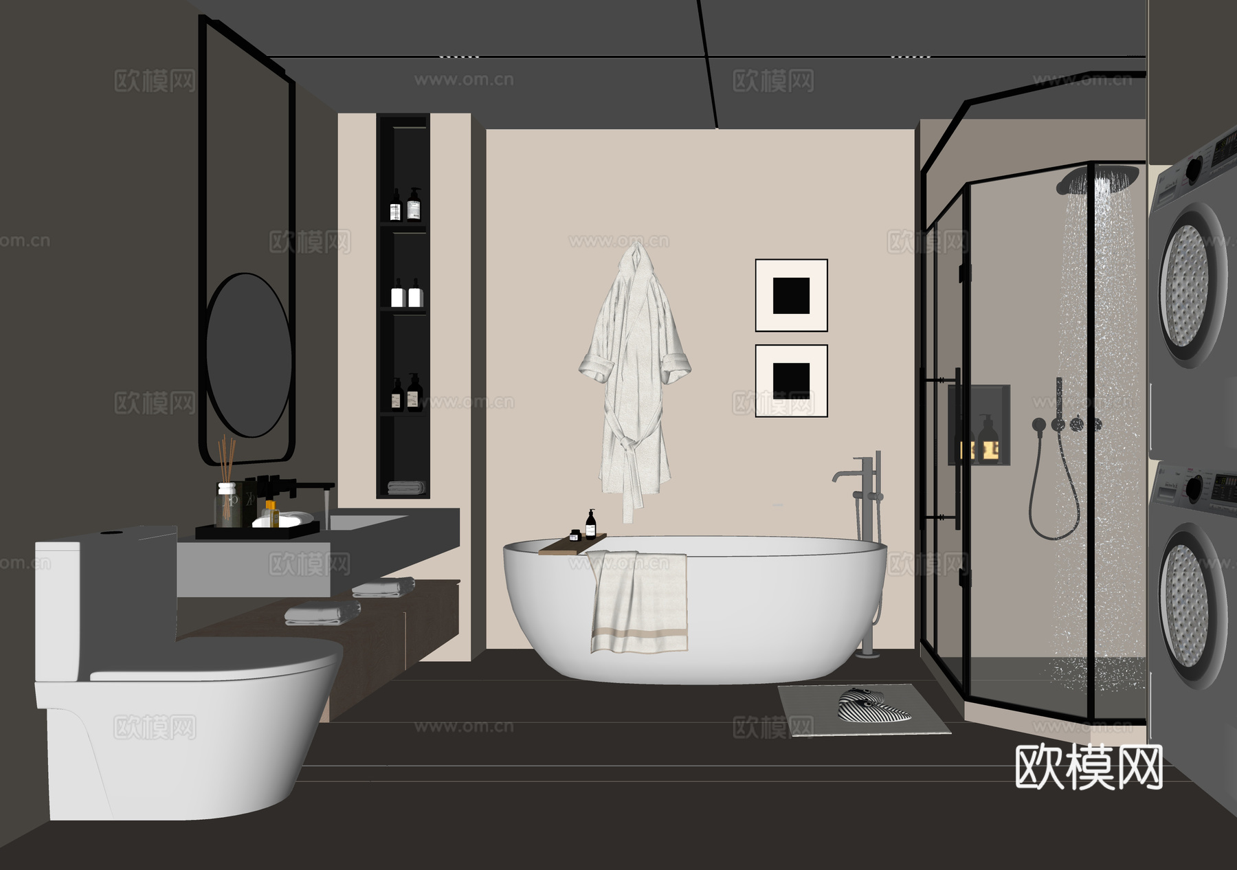 现代卫生间 别墅卫生间 酒店卫生间su模型