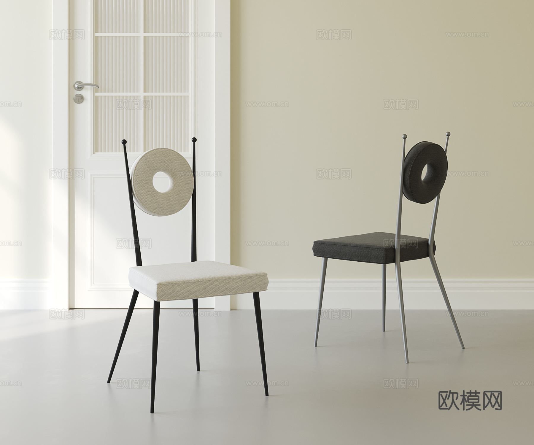 法式中古餐椅su模型