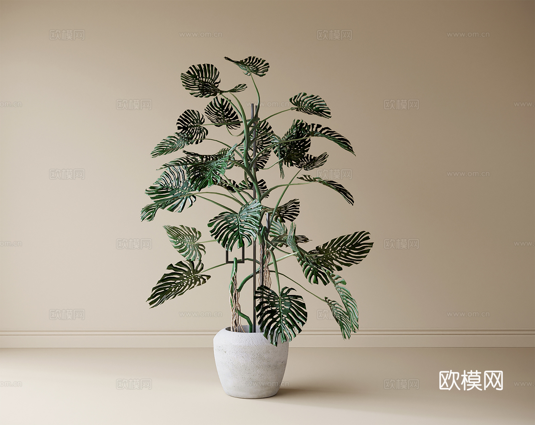 现代盆栽盆景 绿植 植物摆件su模型