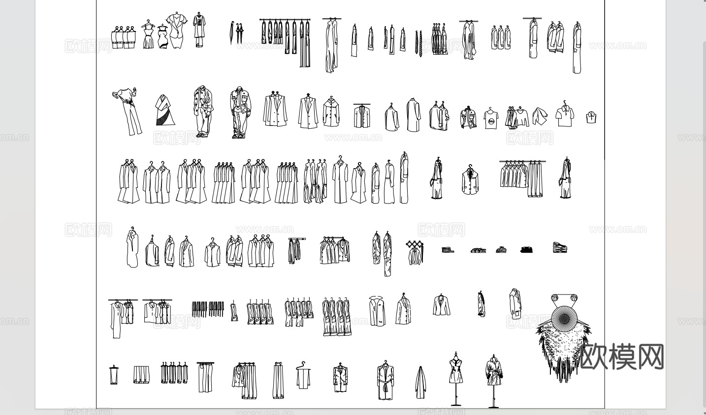 衣服玩偶模块cad施工图