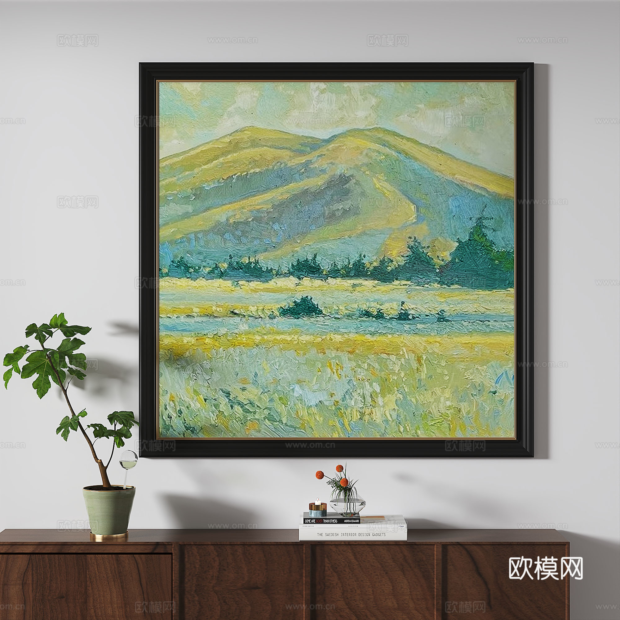 简欧，复古，轻奢，油画，装饰画3d模型