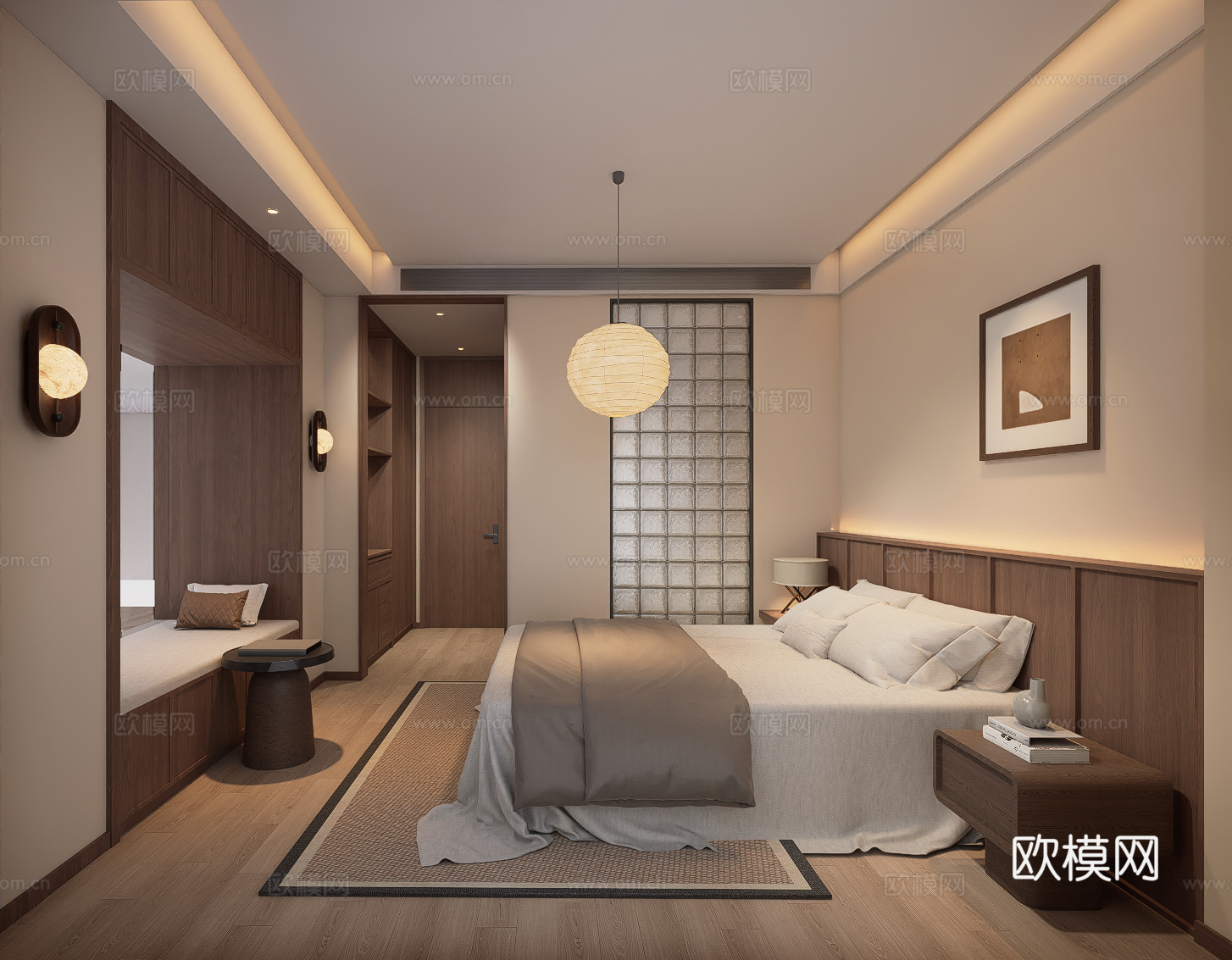 中古民宿客房su模型