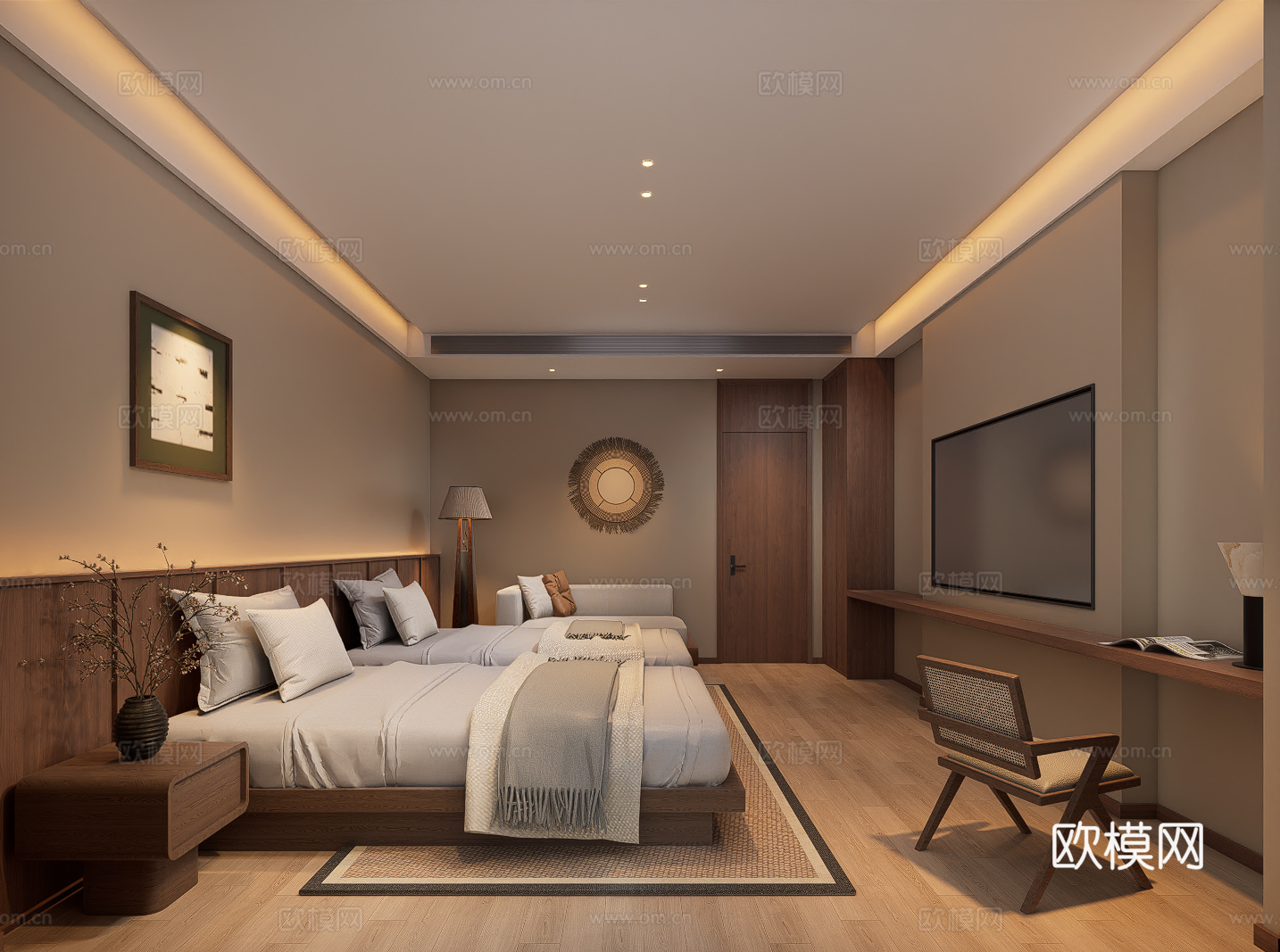 中古民宿客房免费su模型