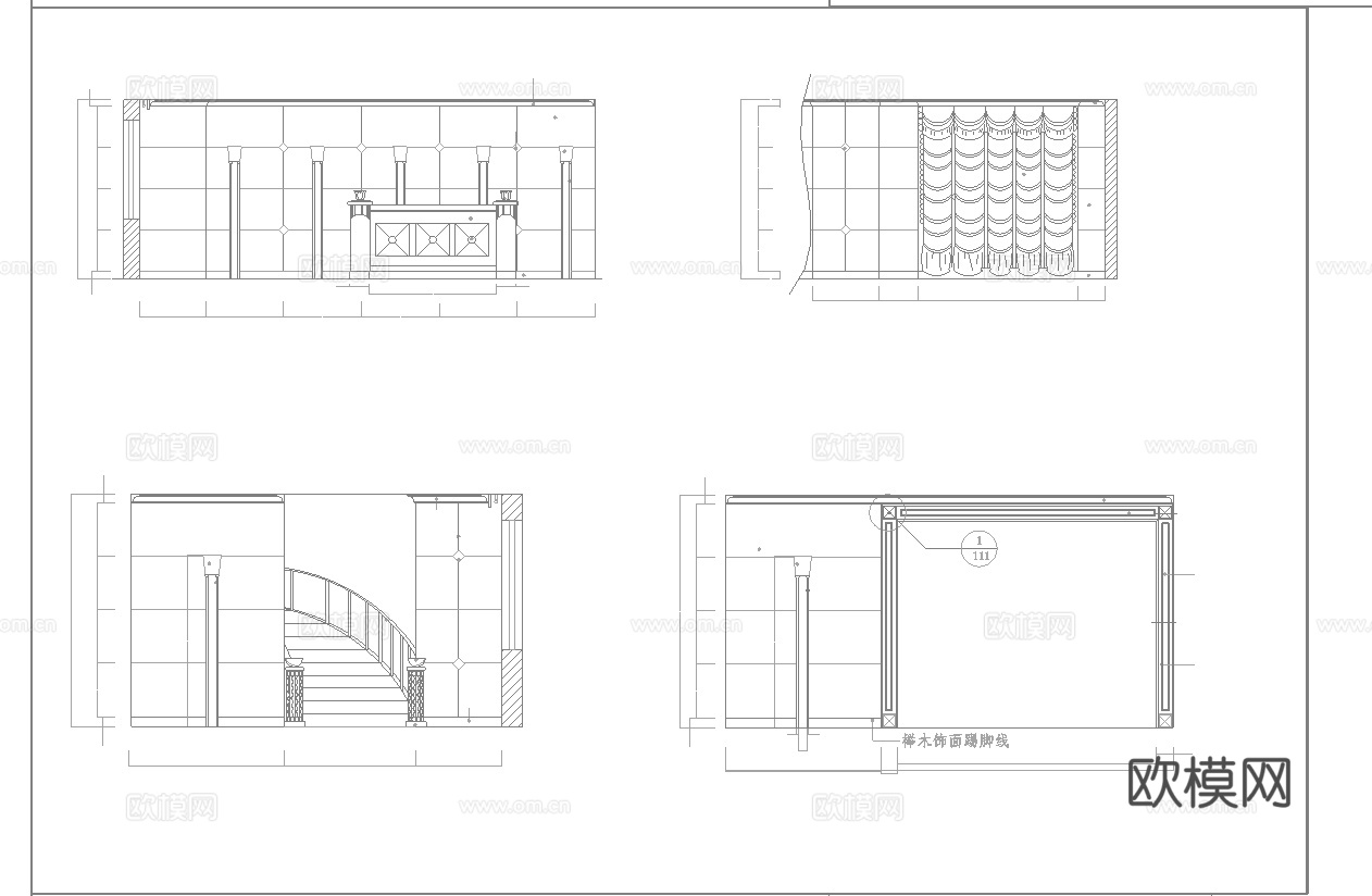 最新6套 酒吧 KTV 施工图 效果图合集cad施工图