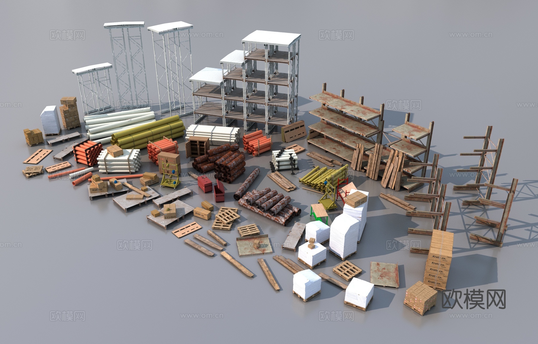 工地物品建材3d模型下载（渲染图3）