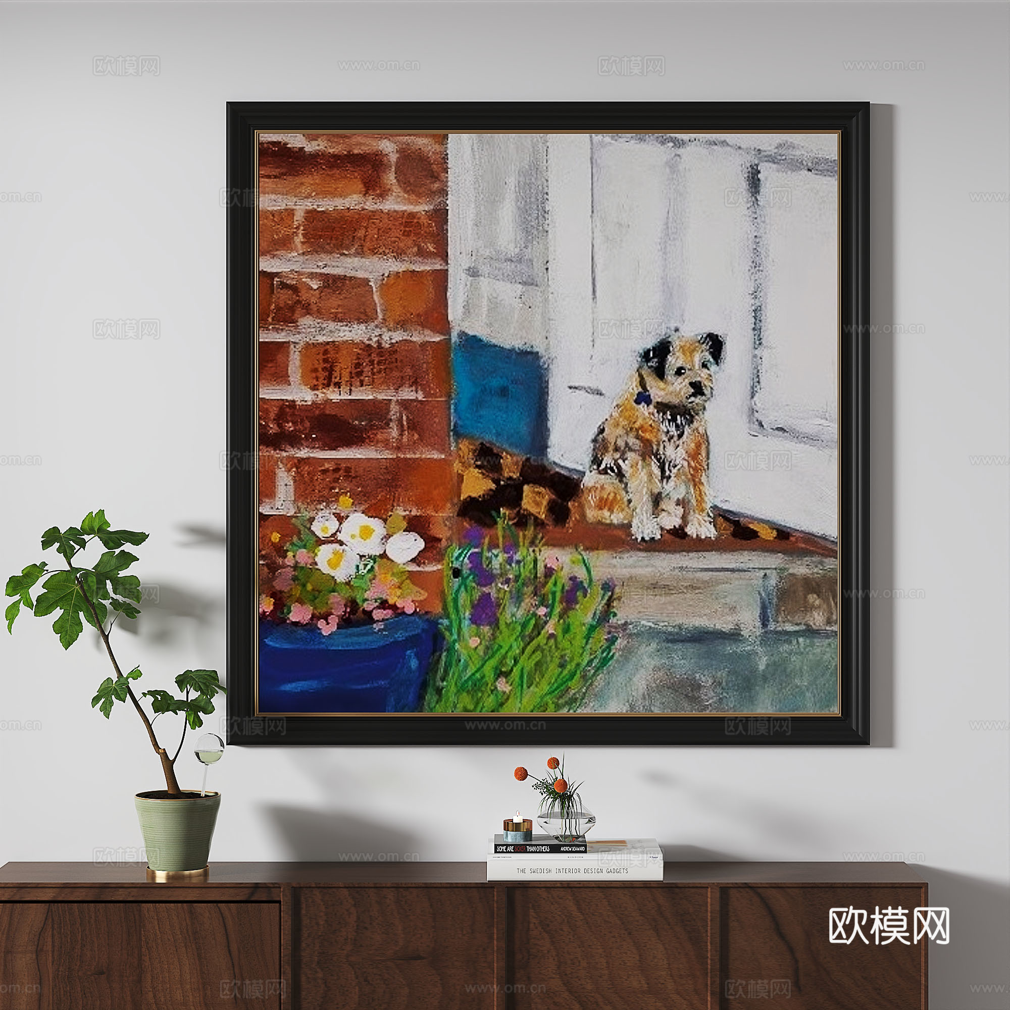 简欧，复古，轻奢，油画，装饰画3d模型