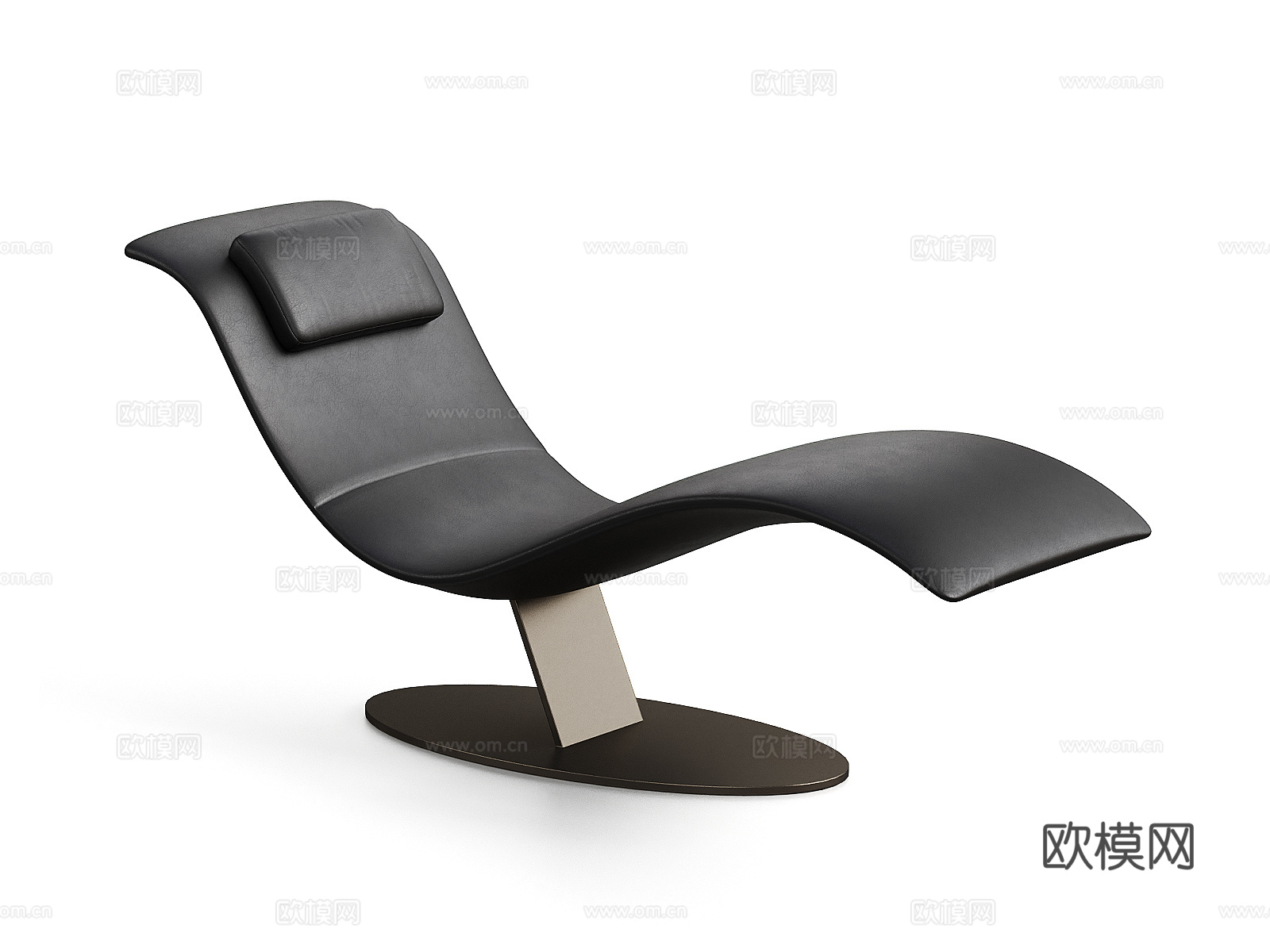 现代极简躺椅 皮革躺椅su模型