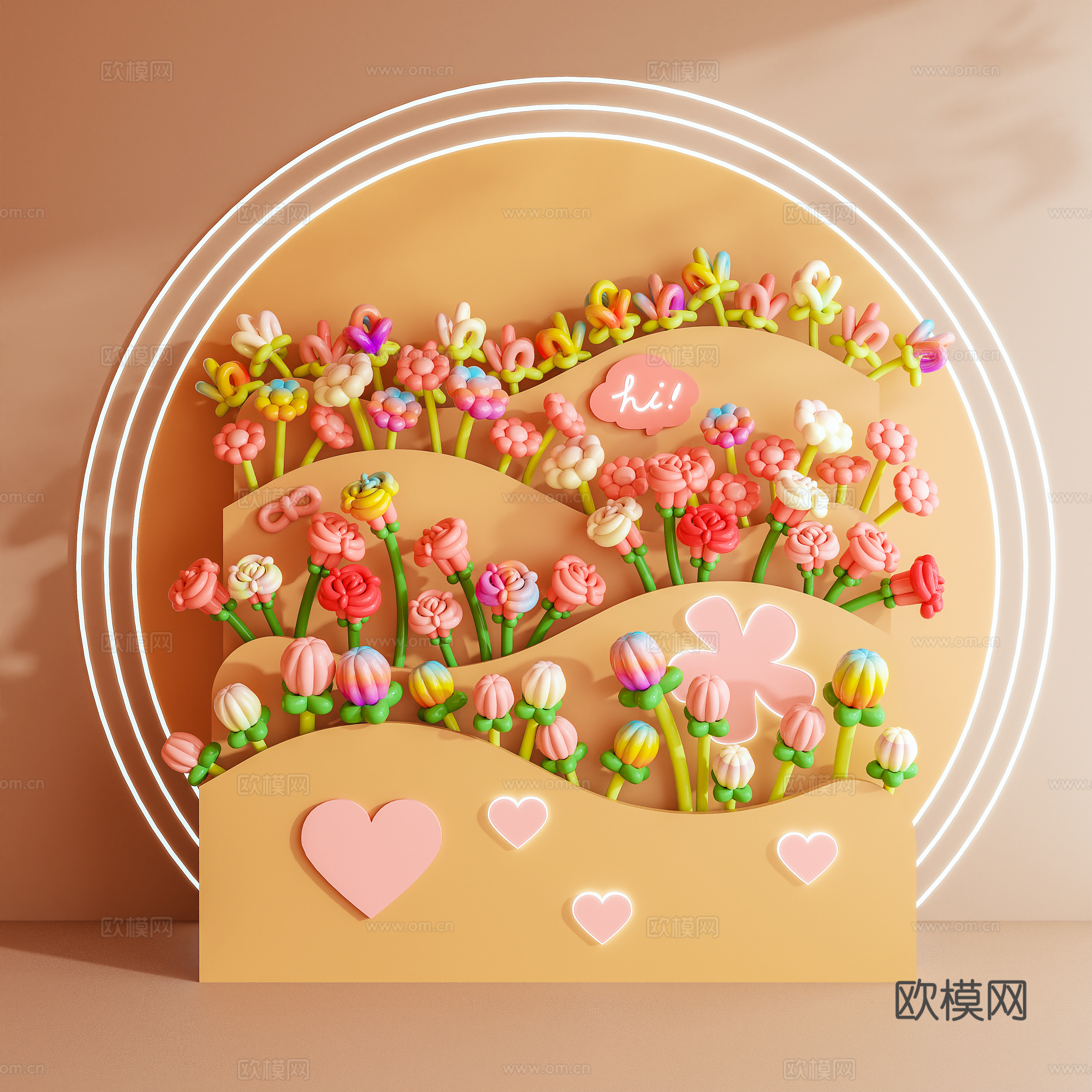 气模 美陈 气球 摆件 艺术装置3d模型下载