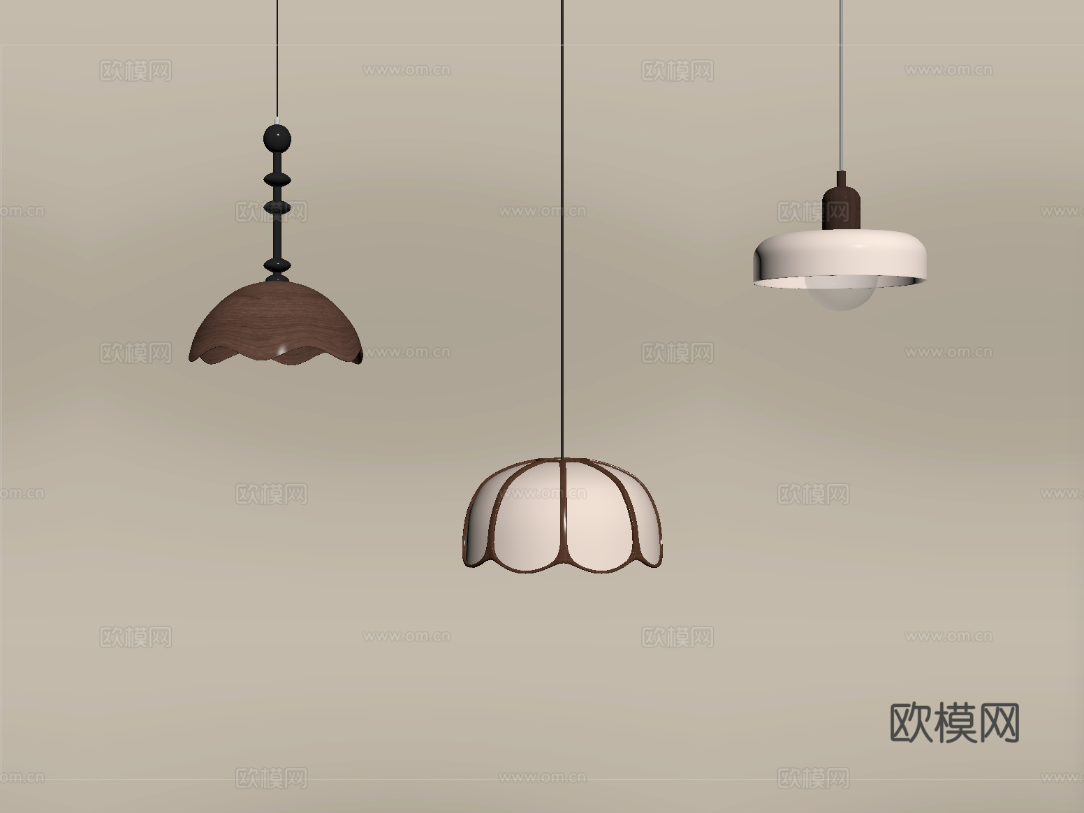 中古风吊灯su模型