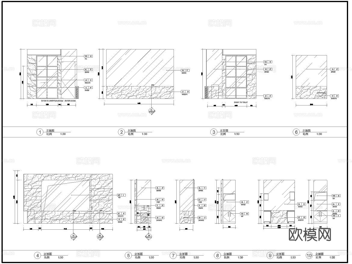 最新6套 会所 施工图 效果图合集cad施工图