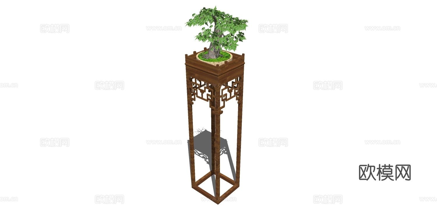 角几 边几 花几 实木花几su模型