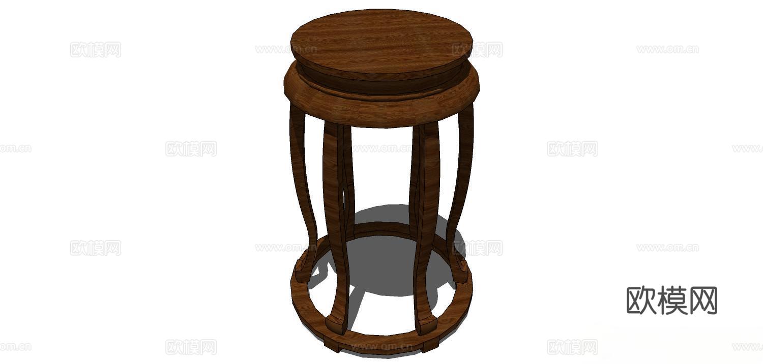 角几 边几 花几 实木花几su模型