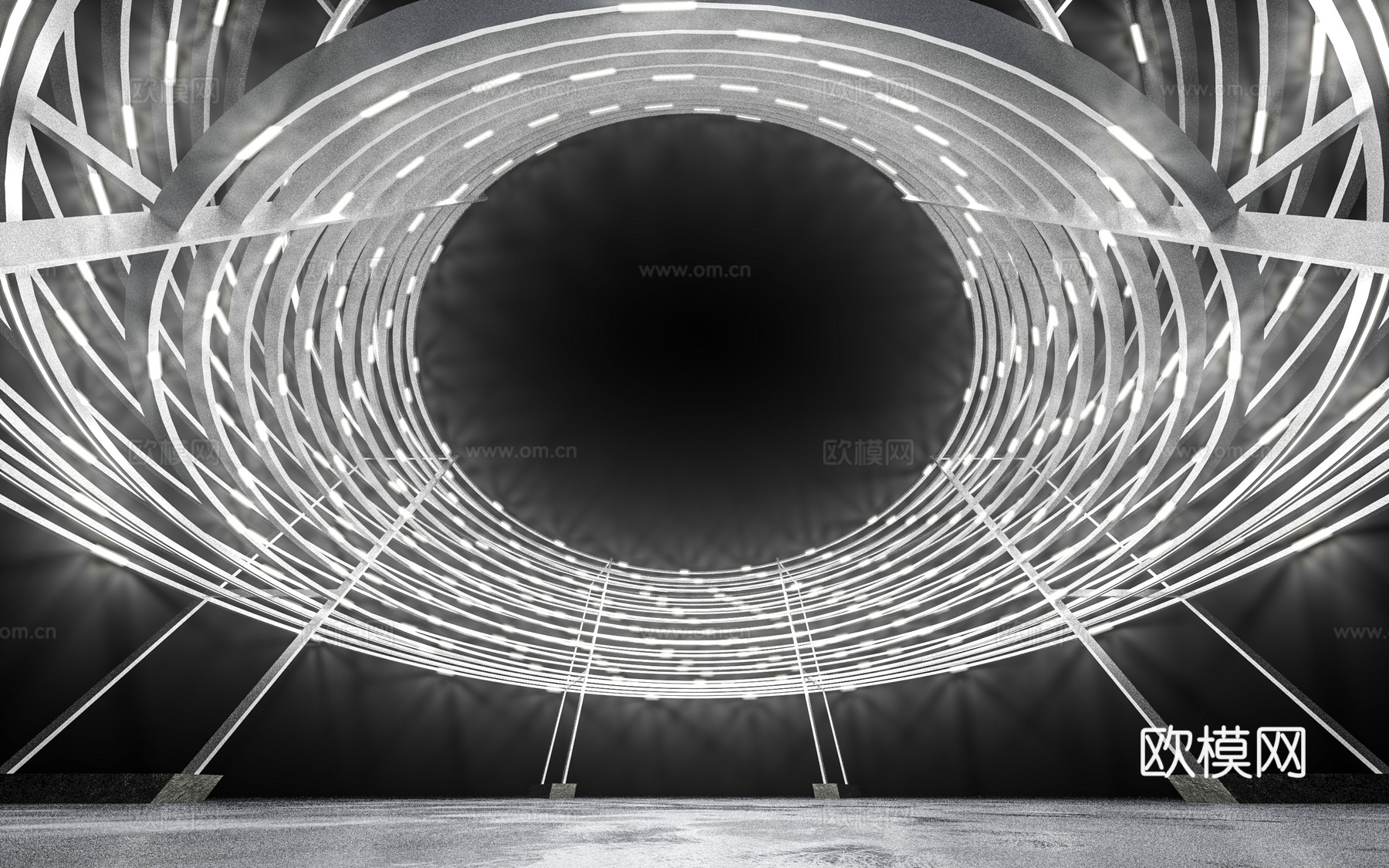 艺术装置 户外装置 大型装置 灯光艺术 创意造型 城市广场3d模型下载（渲染图3）