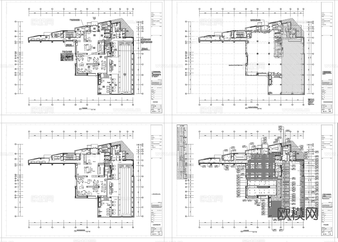 最新6套 会所 施工图合集cad施工图