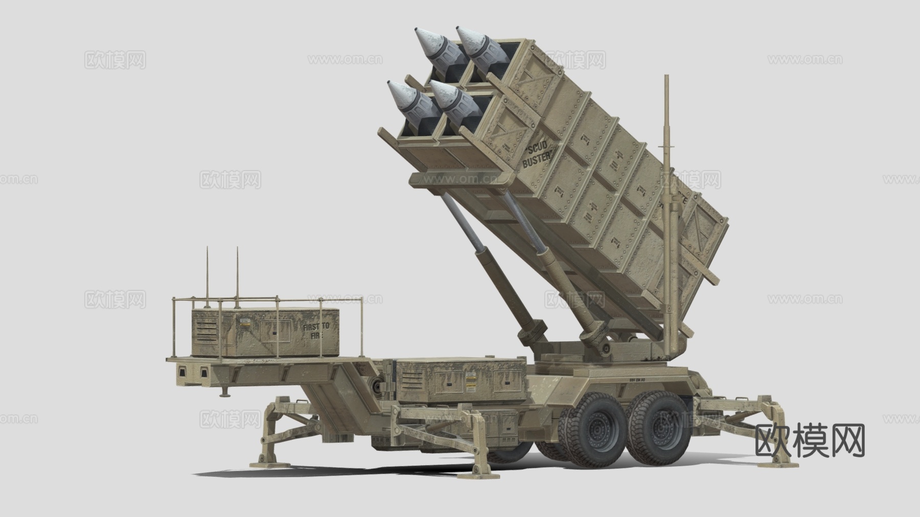 现代武器装备 导弹发射架 防空导弹 地空导弹su模型