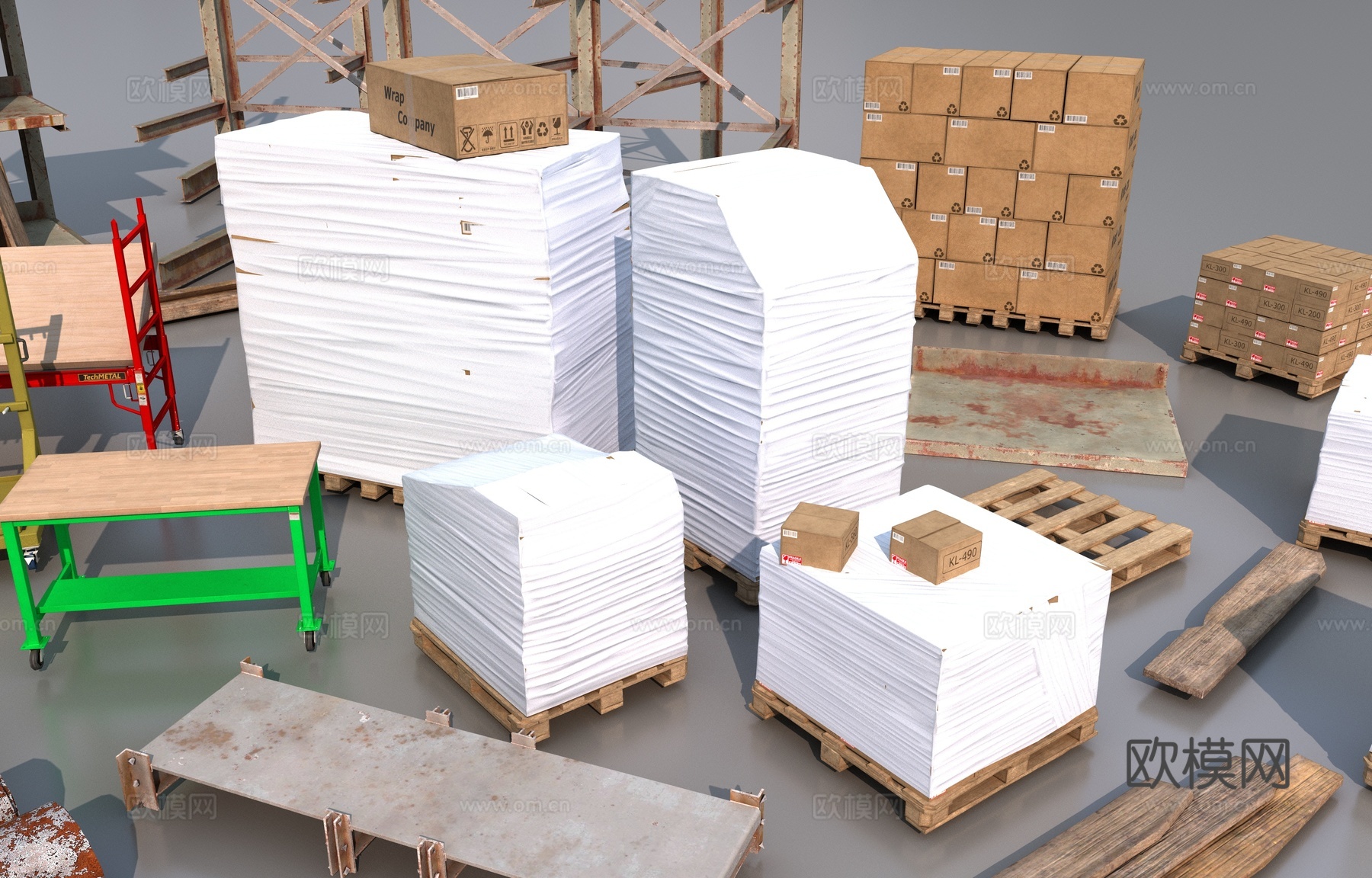 工地物品建材3d模型下载（渲染图2）