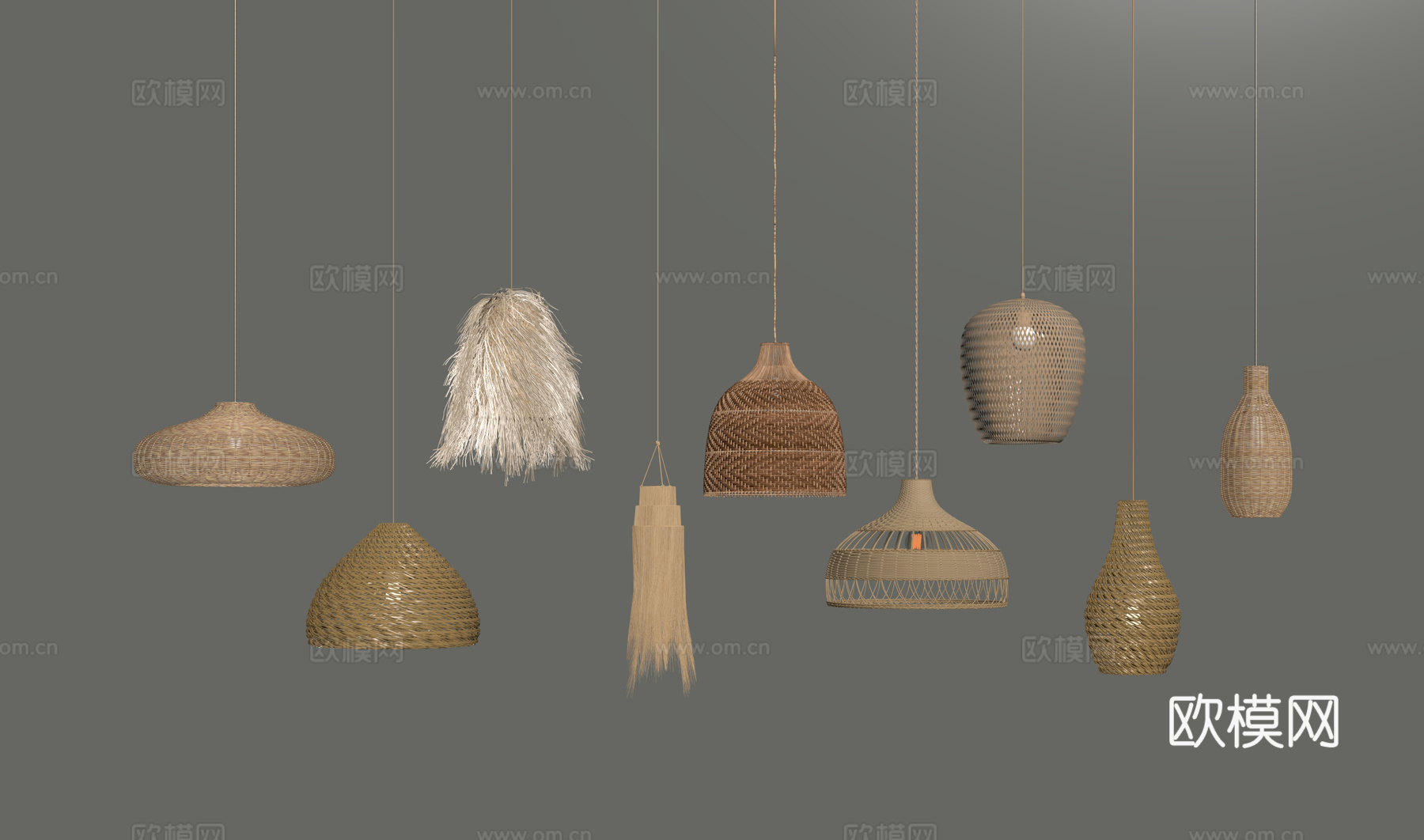 侘寂吊灯su模型