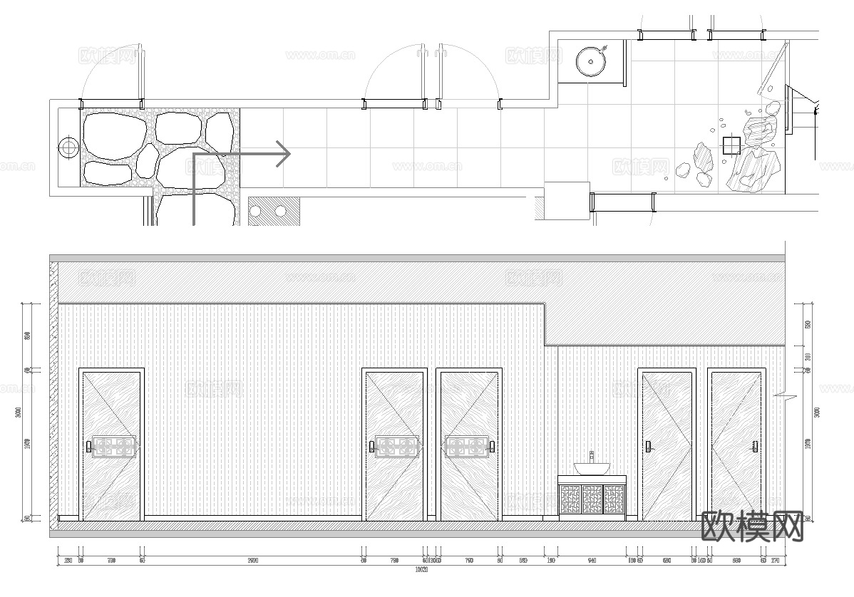 最新5套 茶楼 施工图合集cad施工图