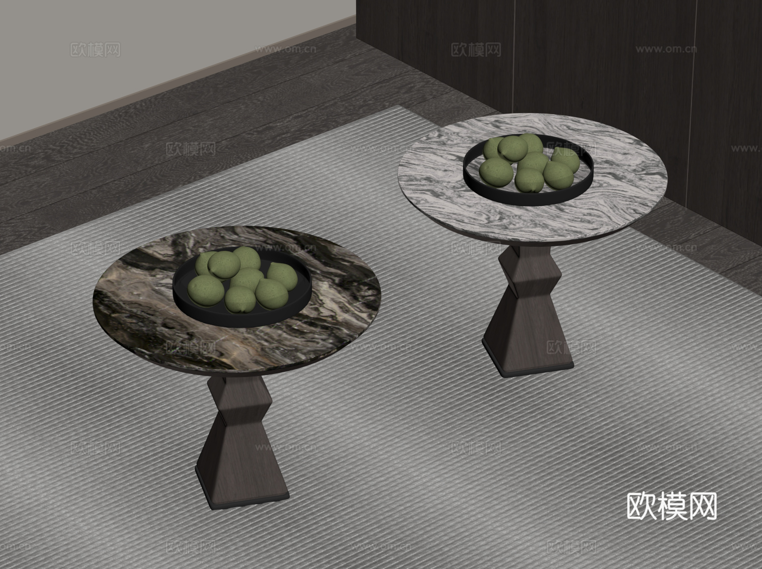 现代意式茶几 方形茶几su模型