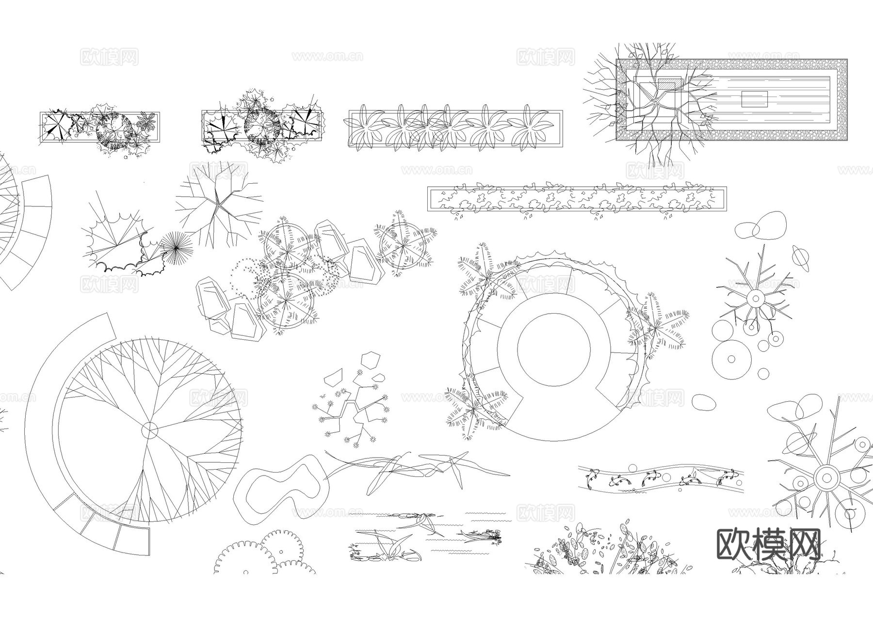 日式枯山水平面图库cad施工图