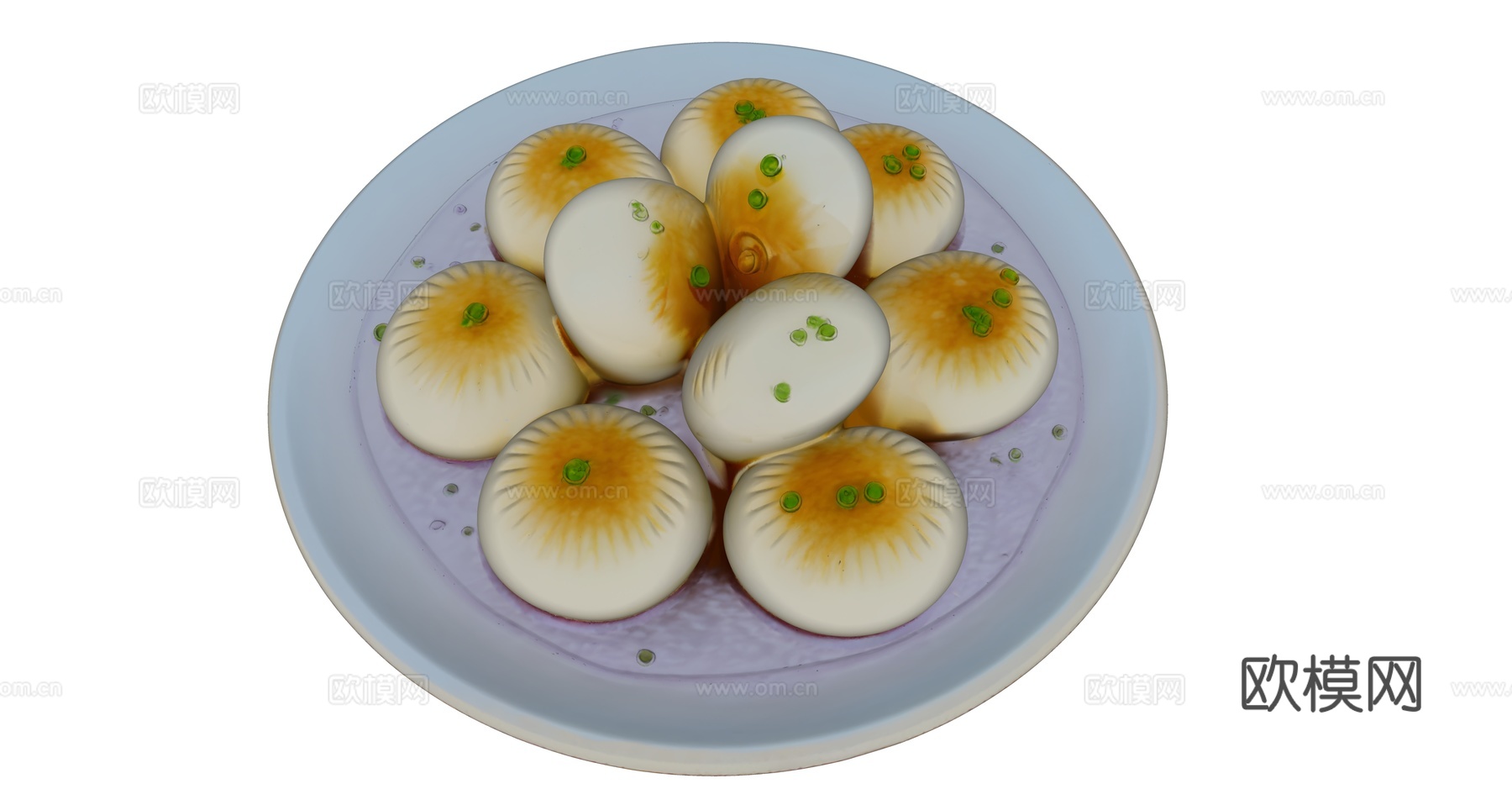 一盘生煎包su模型