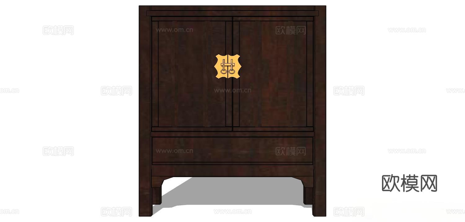 衣柜 实木衣柜 家用衣柜 储物柜su模型