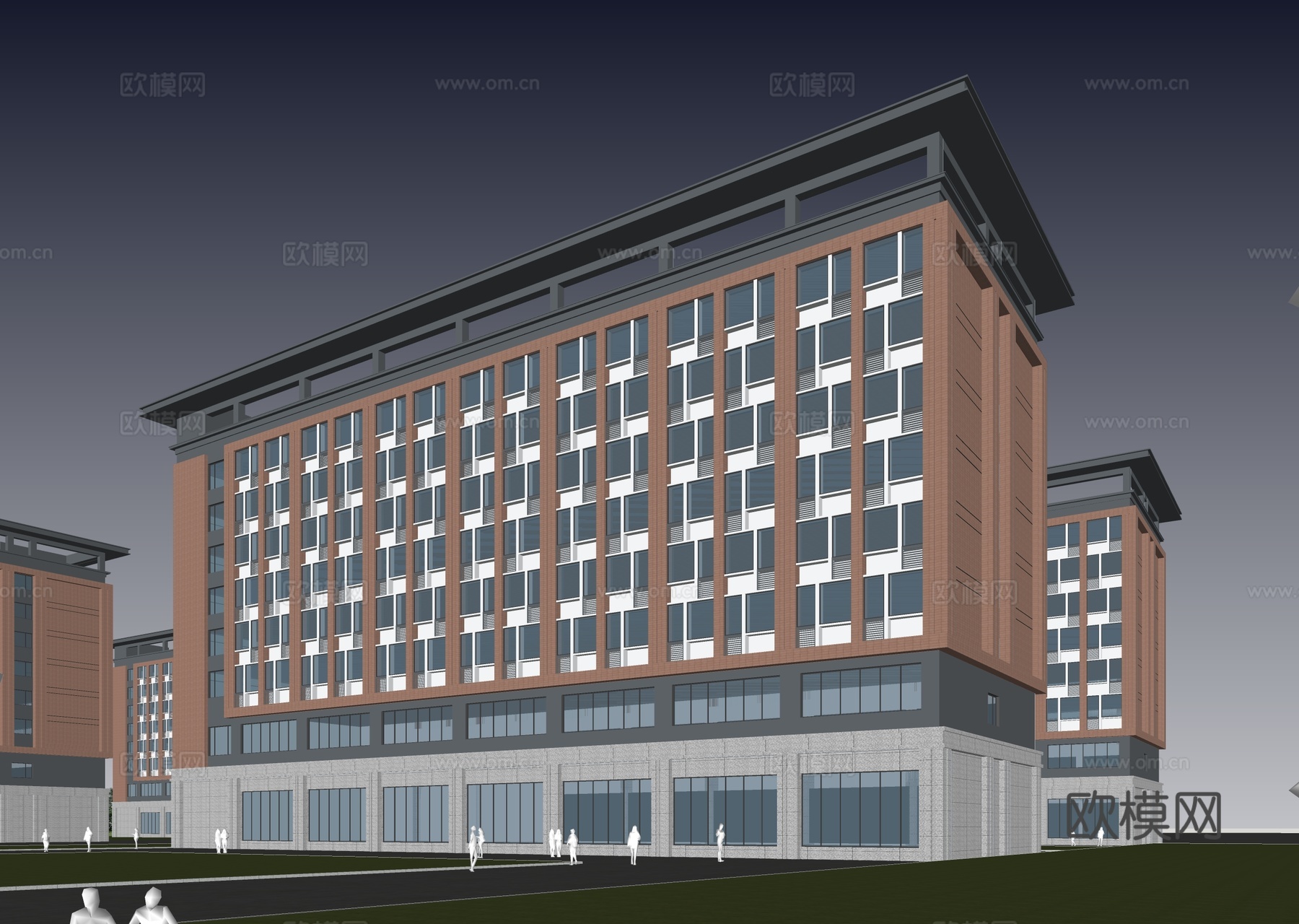 现代简约学校建筑 现代教学楼su模型