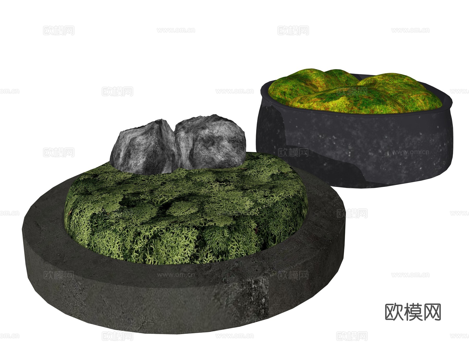 现代植物装饰摆件su模型