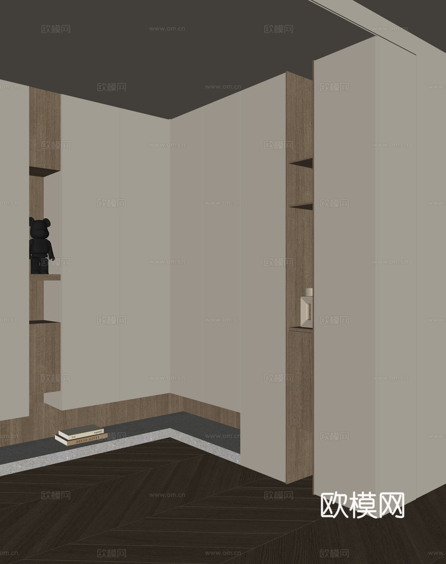 现代转角鞋柜su模型