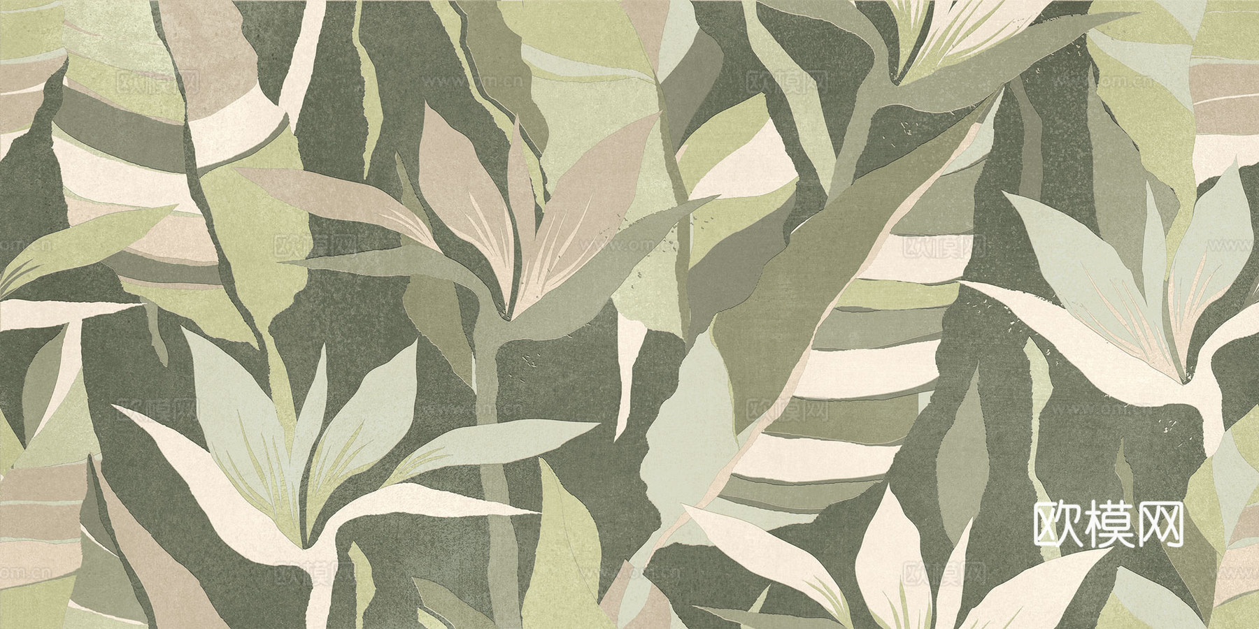 系列叶片艺术瓷砖下载（渲染图6）